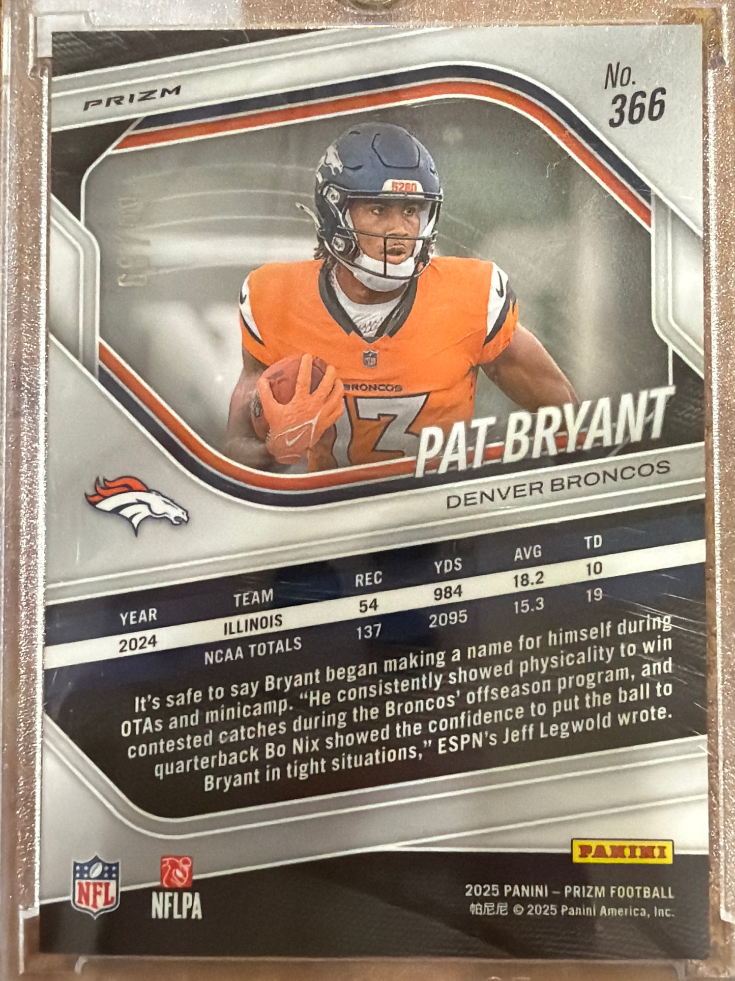 2025 Panini Prizm Pat Bryant #366 Purple Pulsar RC