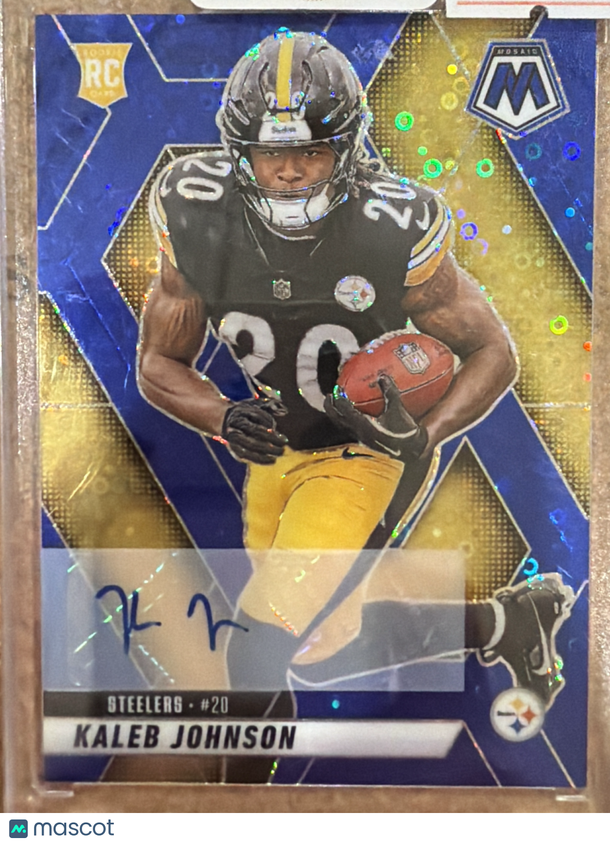 2025 Panini Mosaic Football Kaleb Johnson #315 Blue Disco RC