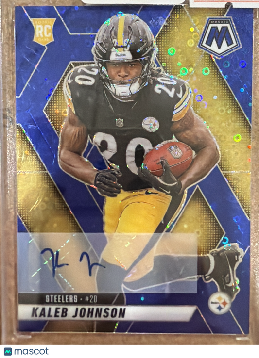 2025 Panini Mosaic Football Kaleb Johnson #315 Blue Disco RC