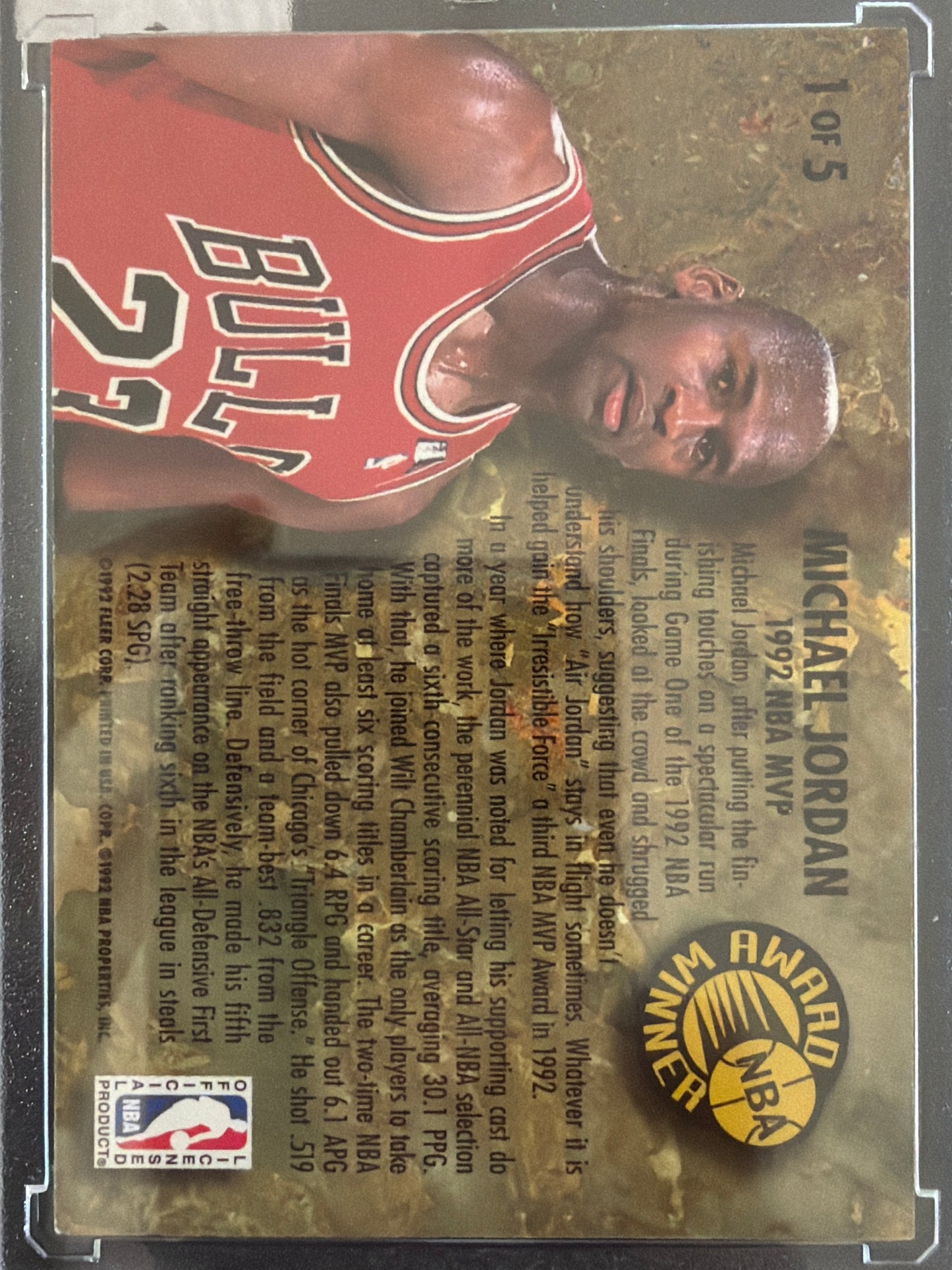 1992 Fleer Ultra Award Winner Michael Jordan #1 of 5