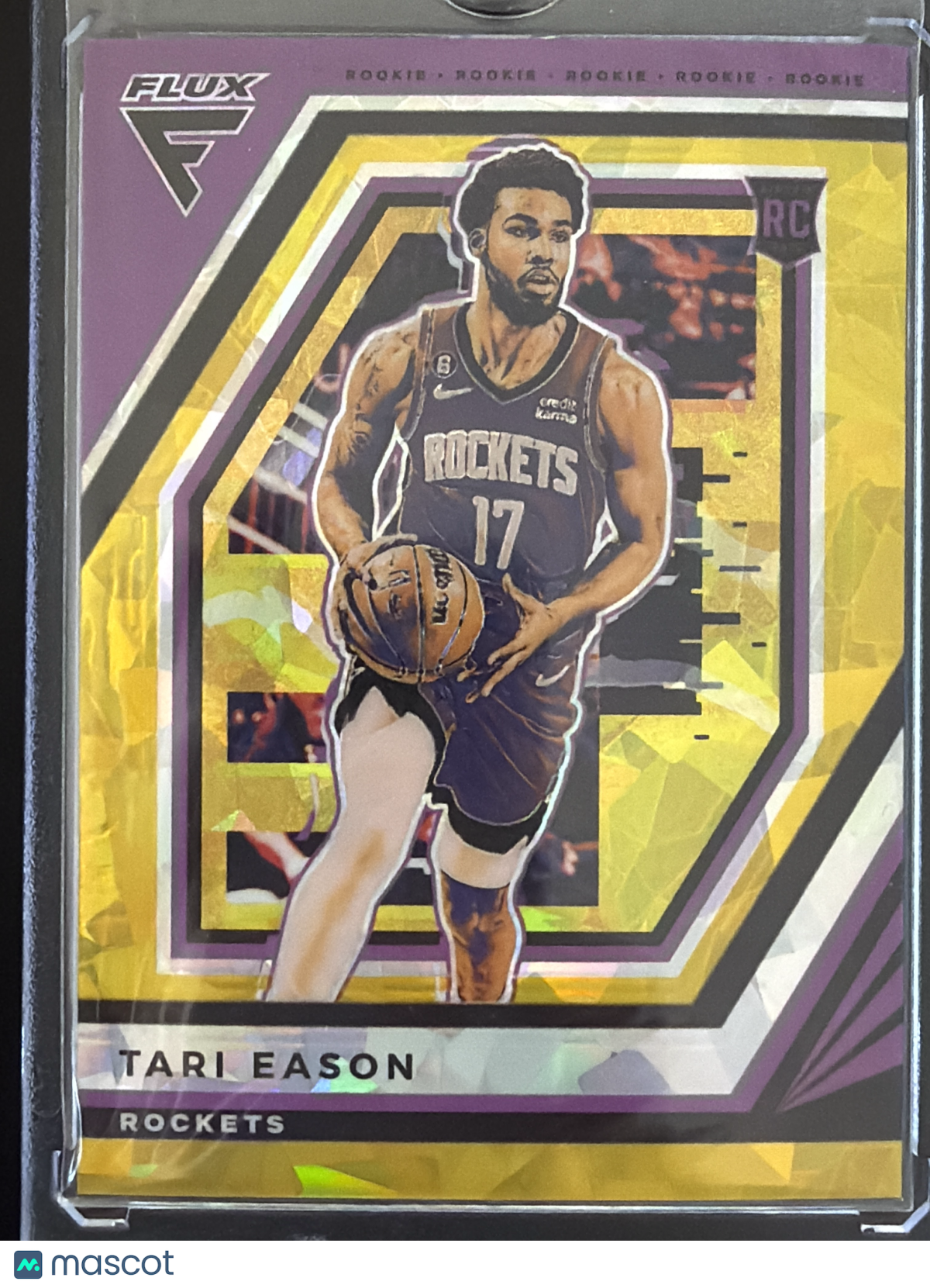 2023 Panini Flux Prizm Tari Eason #249 Gold Cracked Ice /10 RC