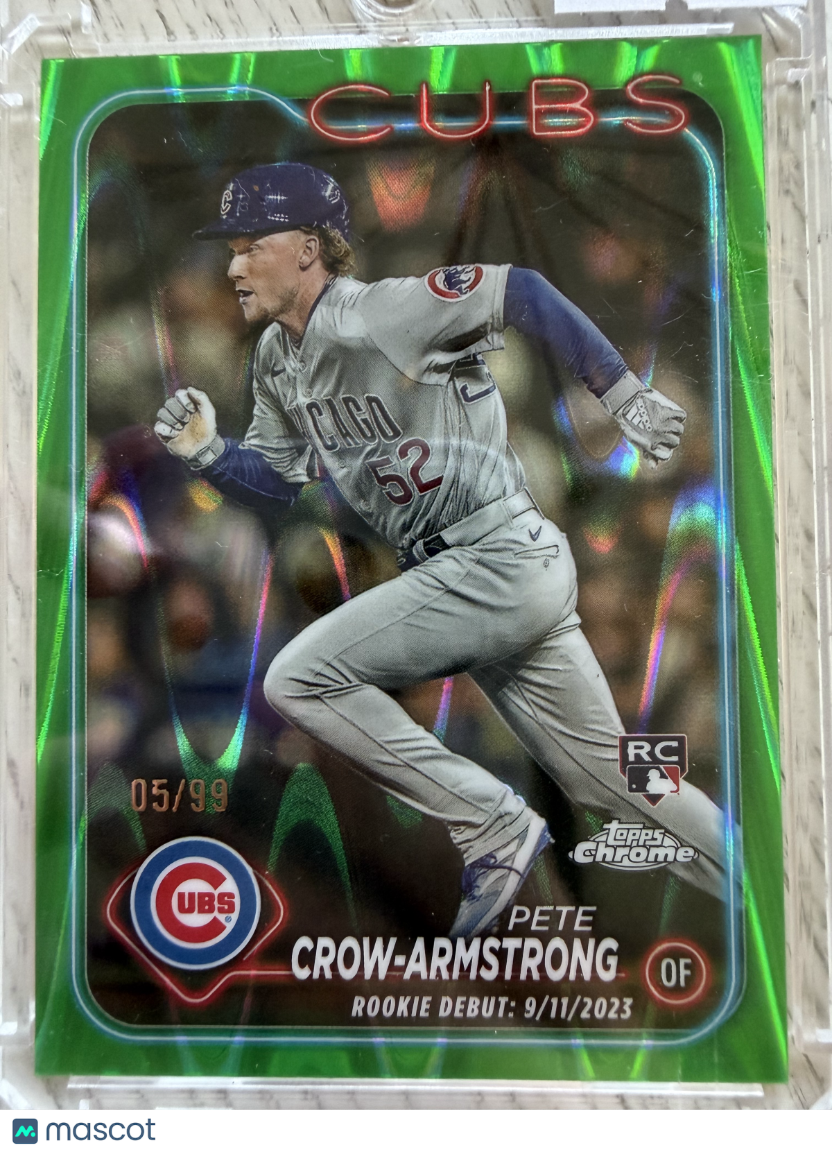 2024 Topps Chrome Pete Crow-Armstrong #USC158 Green RayWave RC