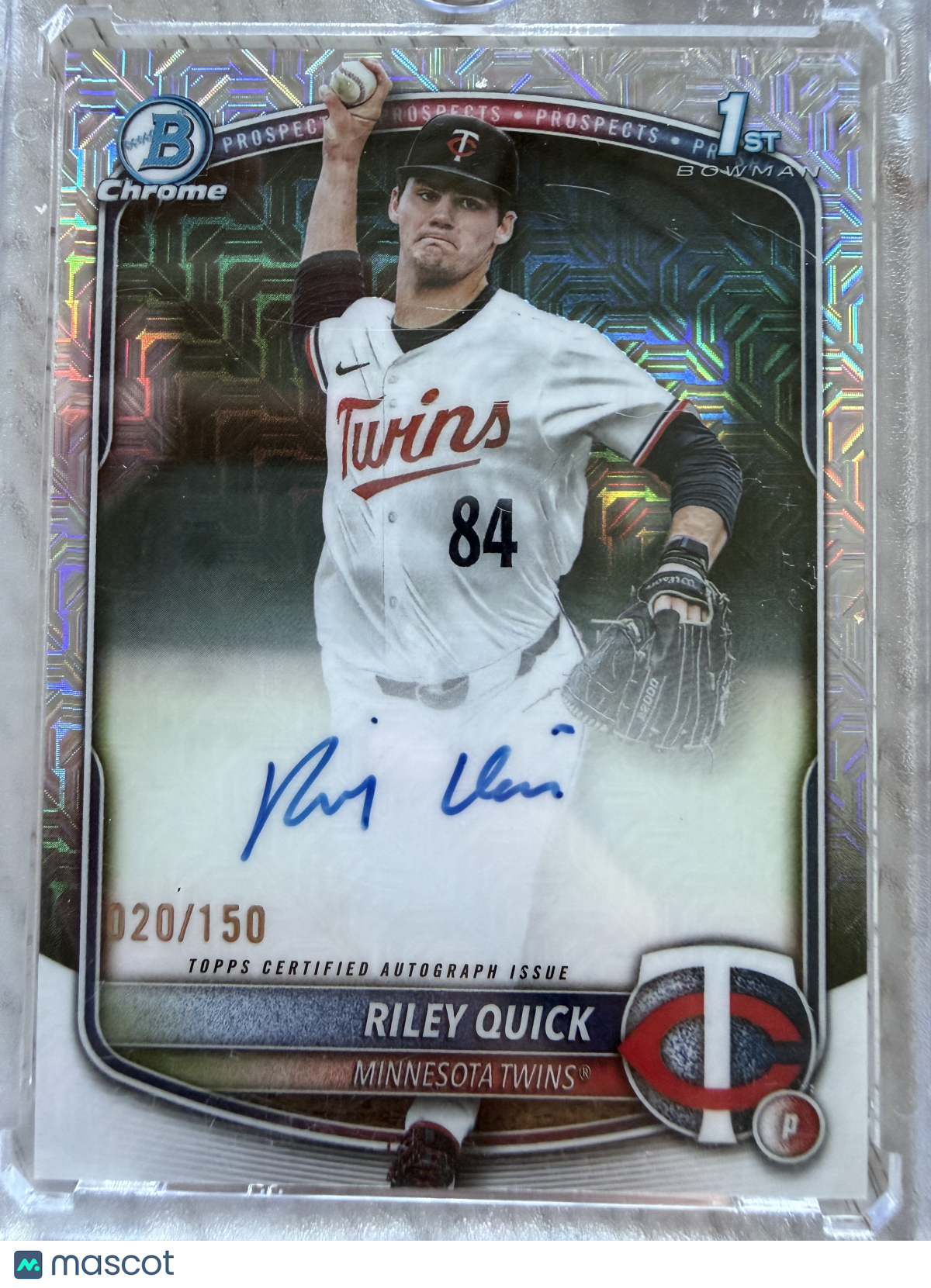 2023 Bowman Chrome Riley Quick #CPA-RQ Mojo Refractor /150