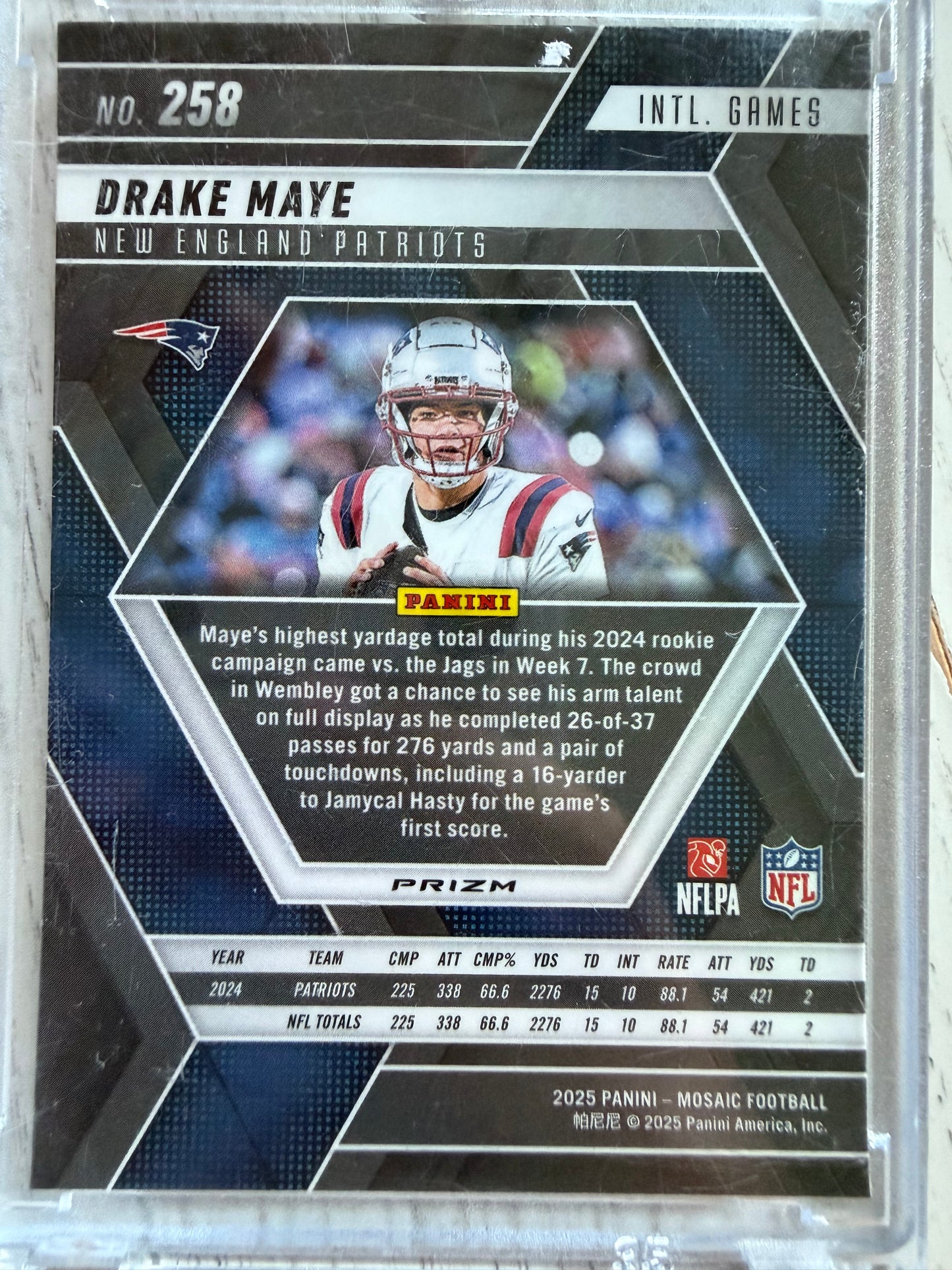 2025 Panini Mosaic Prizm Football Drake Maye #258 Orange