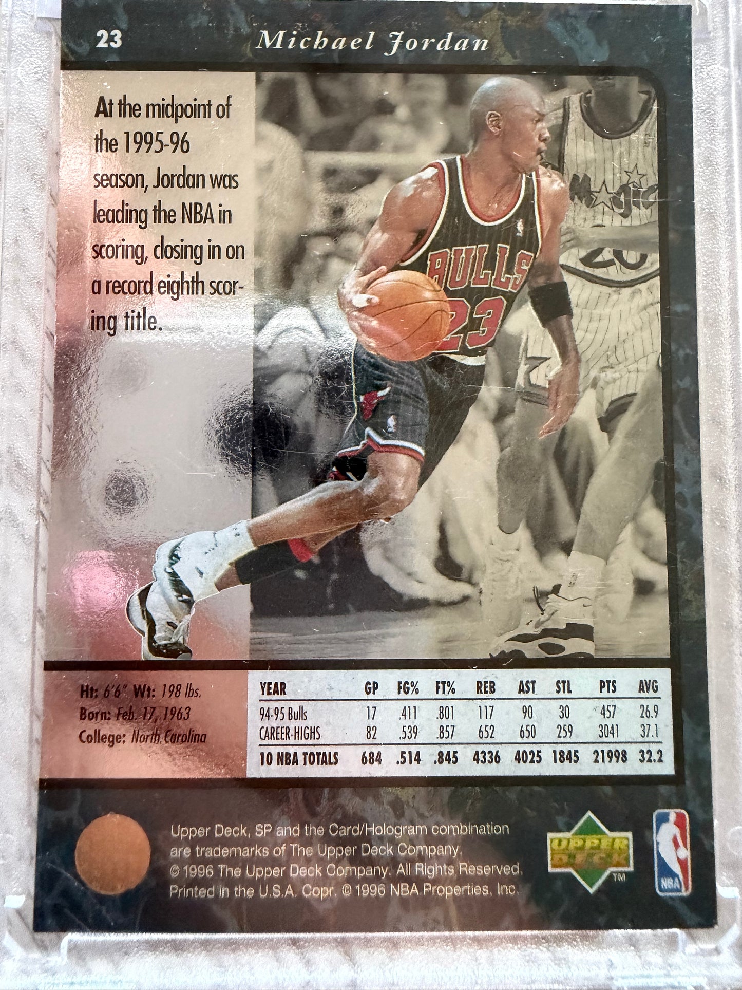 1996 Upper Deck SP Michael Jordan #23