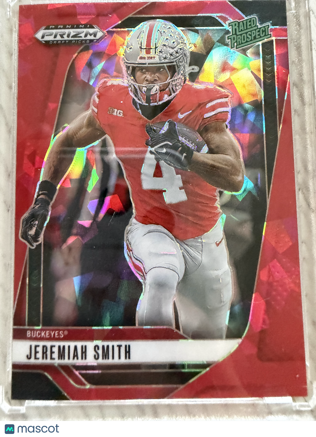 2025 Panini Prizm Draft Picks Jeremiah Smith #160 Red Cracked Ice