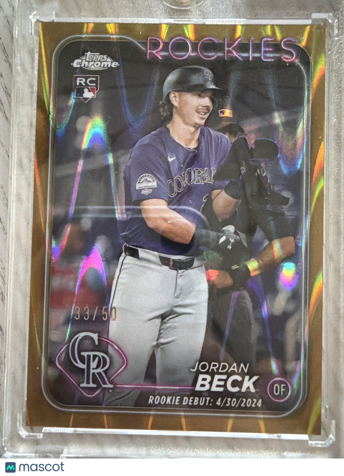 2024 Topps Chrome Update Jordan Beck #USC133 Gold RayWave RC