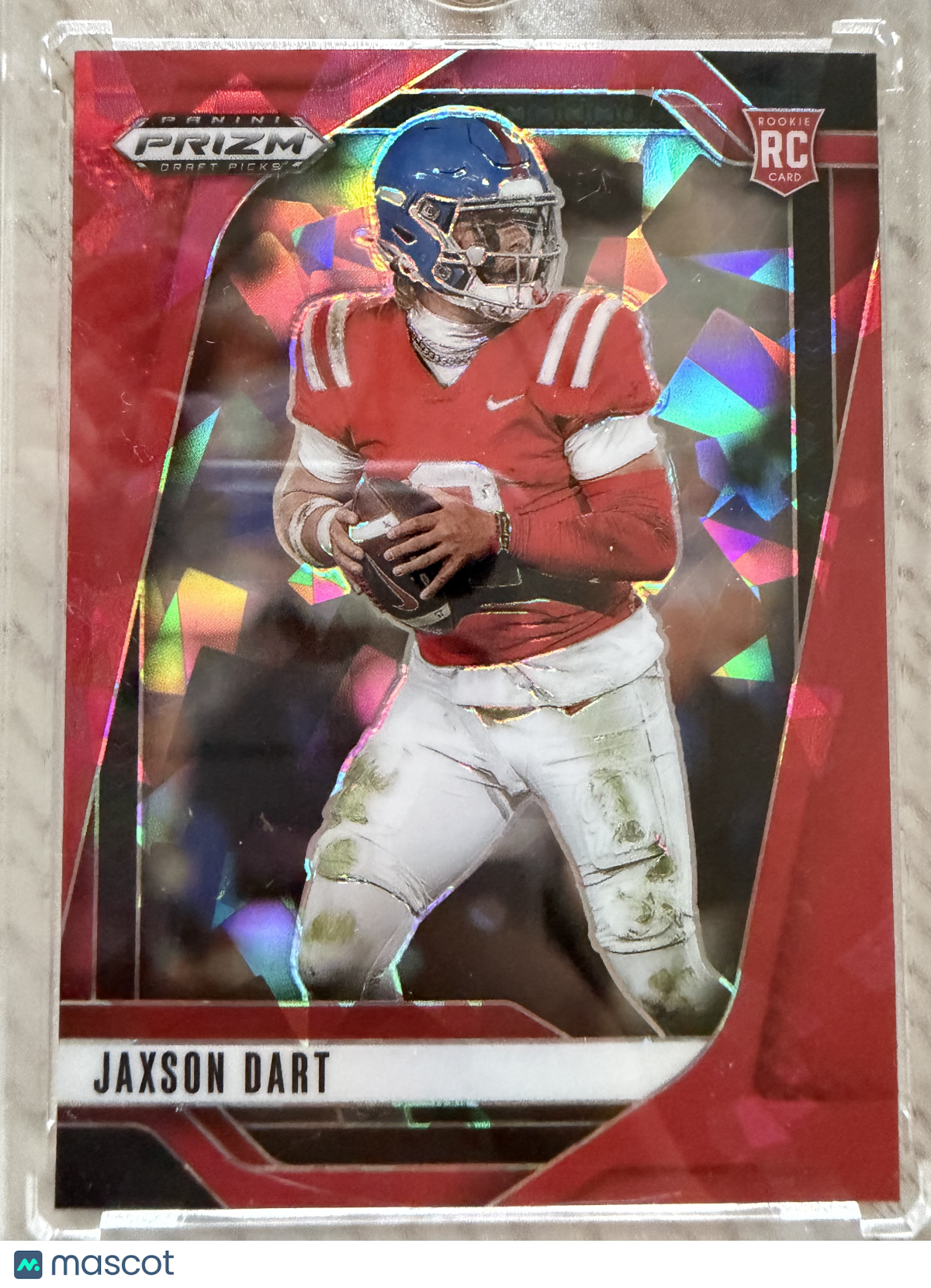 2025 Panini Prizm Draft Picks Jaxson Dart #90 Red Ice RC