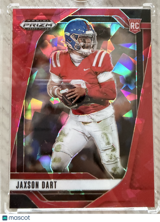 2025 Panini Prizm Draft Picks Jaxson Dart #90 Red Ice RC