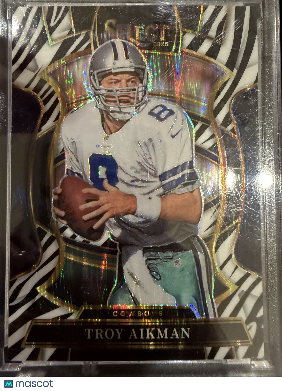 2026 Panini Select Prizm Concourse Troy Aikman #100 Zebra