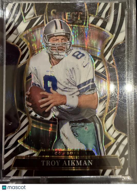 2026 Panini Select Prizm Concourse Troy Aikman #100 Zebra