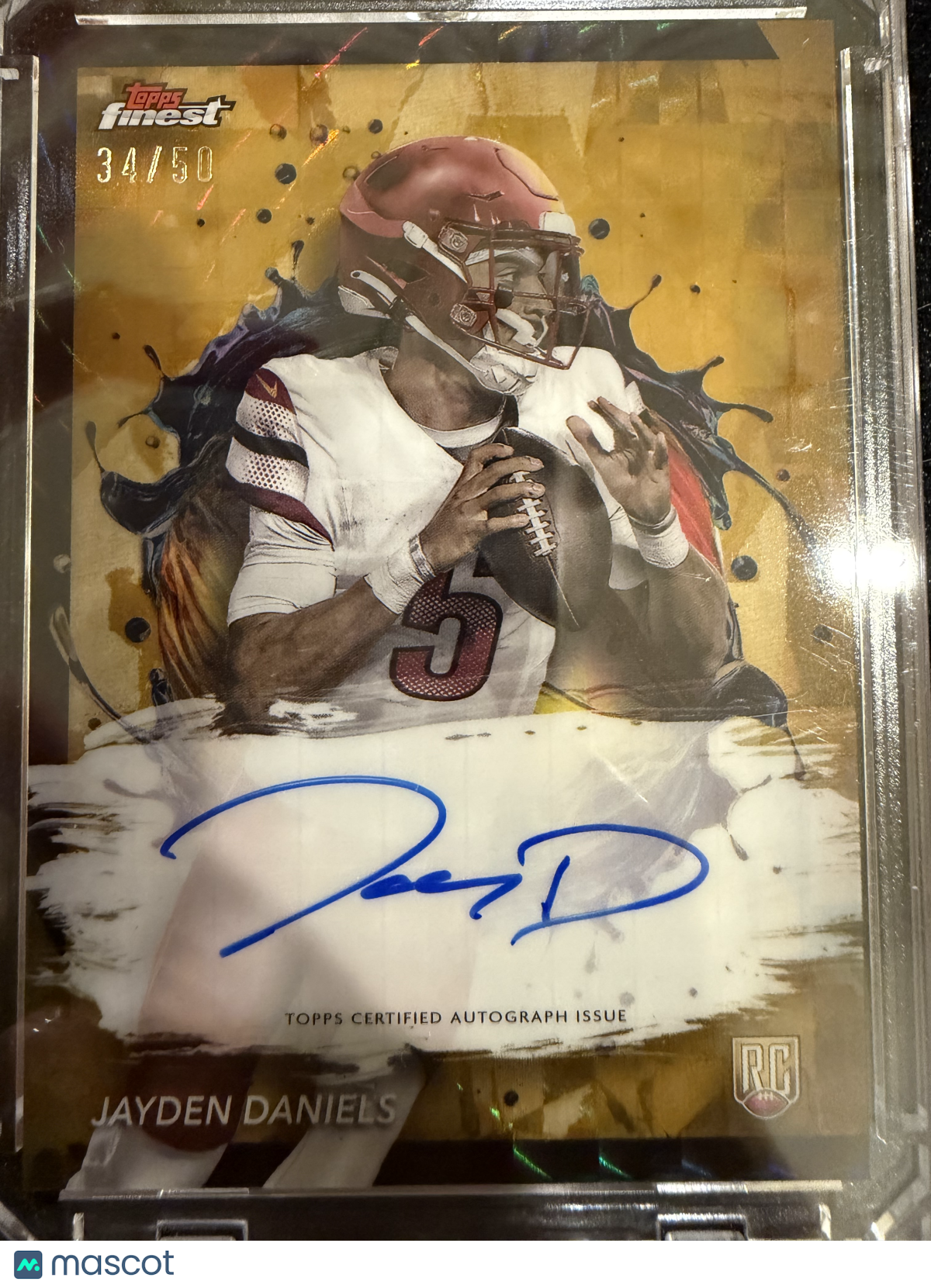 2024 Topps Finest Jayden Daniels #RFA-JD Gold Refractor /50 RC