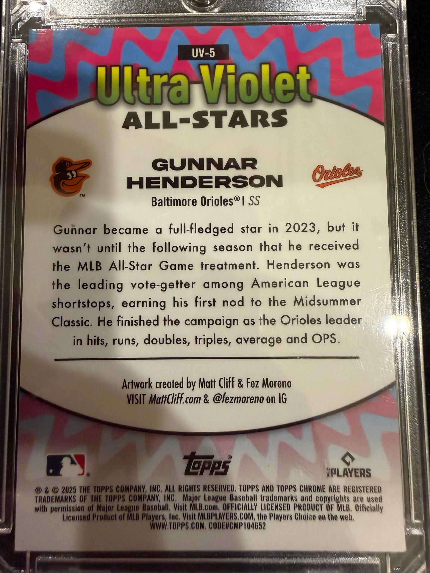 2025 Topps Chrome Ultra Violet All-Stars Gunnar Henderson #UV-5