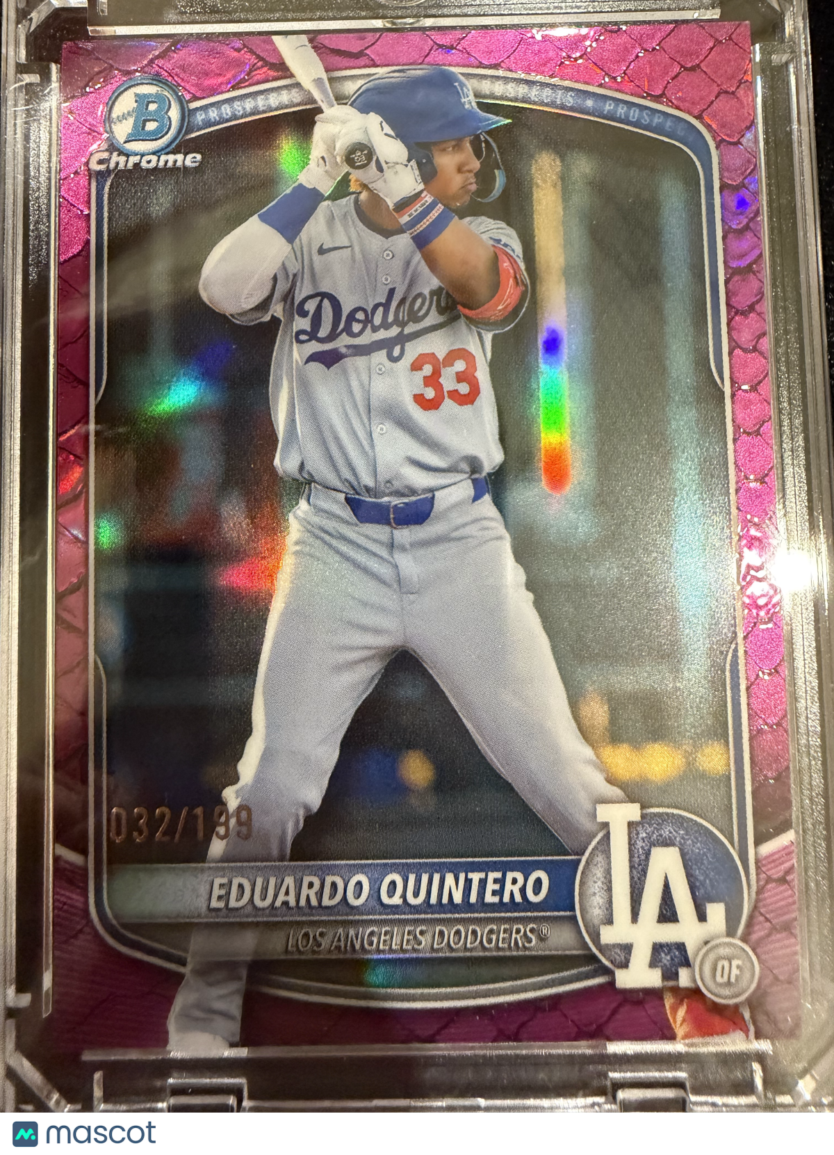2025 Topps Bowman Chrome Eduardo Quintero #BDC-111 Pink Mojo Refractor /199