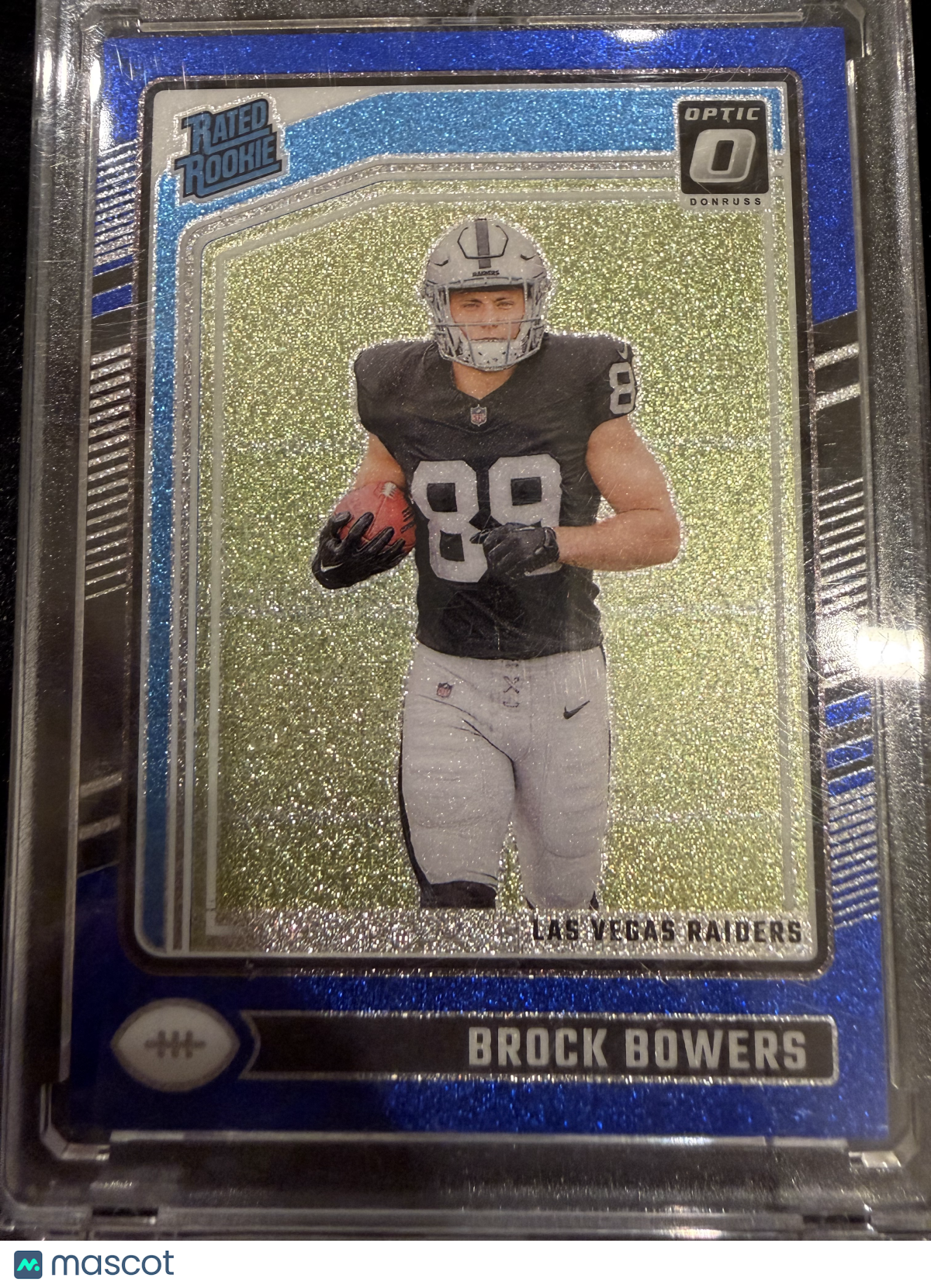 2024 Panini Donruss Optic Brock Bowers #215 Blue Glitter