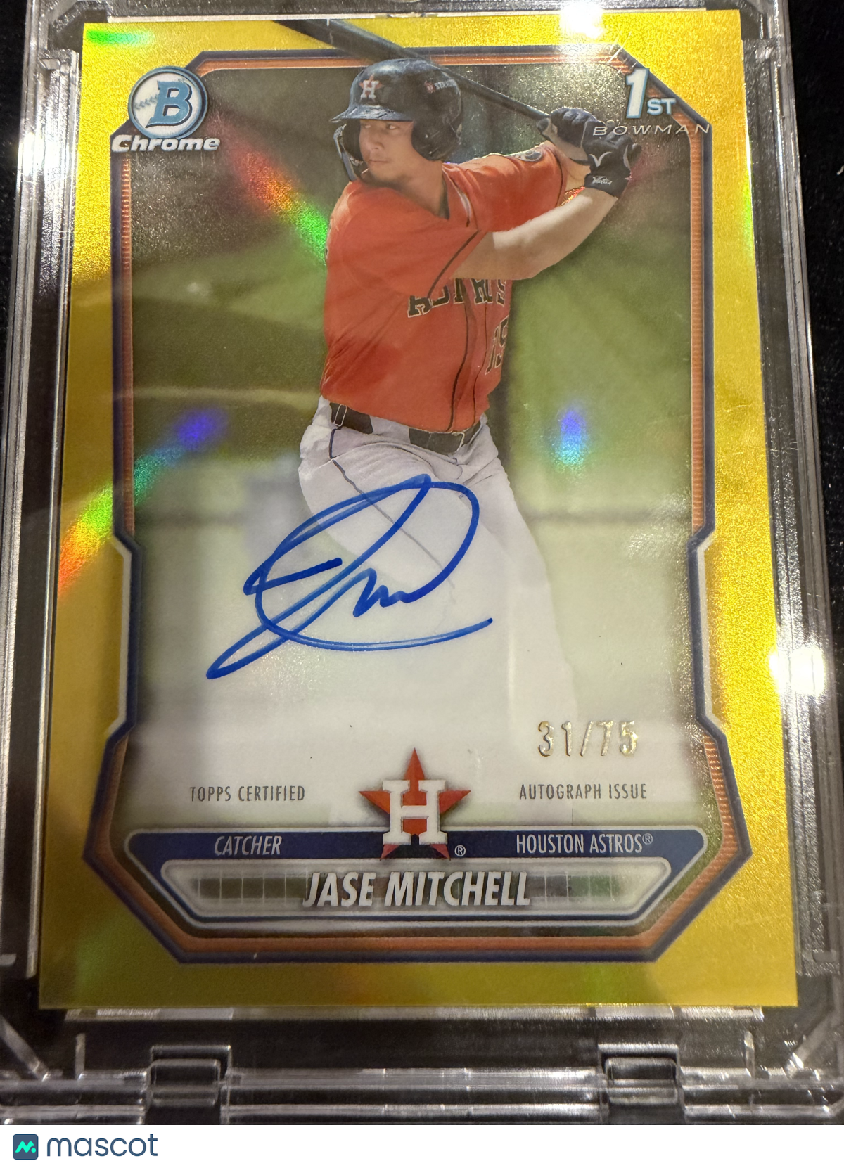 2025 Bowman Chrome Jase Mitchell #CPA-JM Yellow Refractor /75