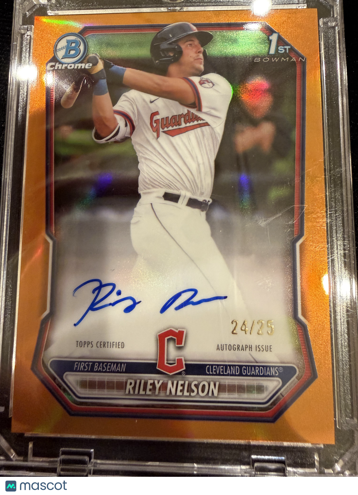 2026 Topps Bowman Chrome Riley Nelson #CPA-RN Orange Refractor /25 1st Bowman