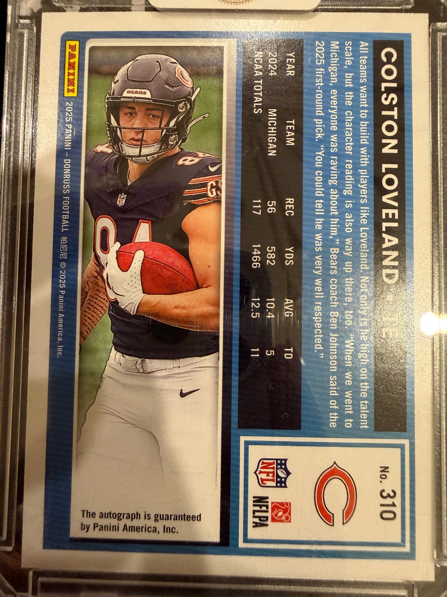 2025 Panini Donruss Football Colston Loveland #310 Green