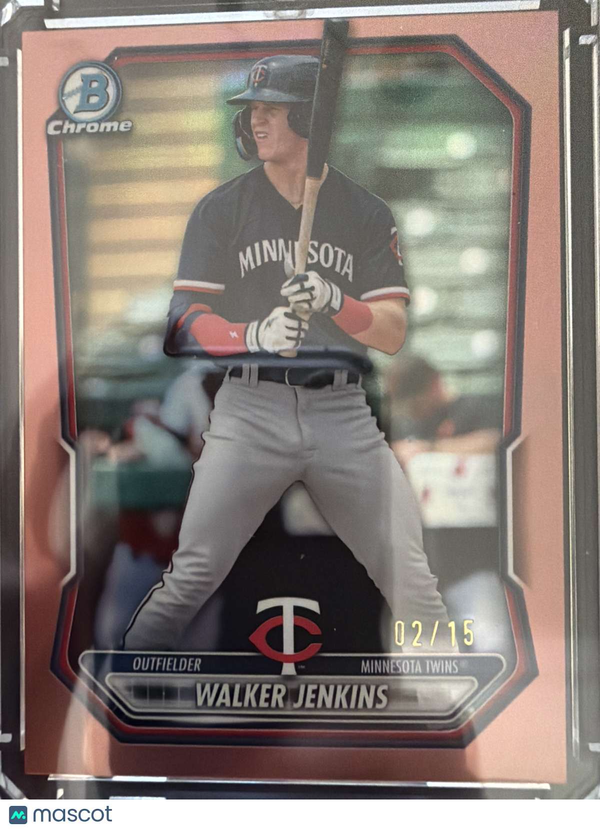 2024 Topps Bowman Chrome Walker Jenkins #BCP-98 Rose Gold Refractor /15