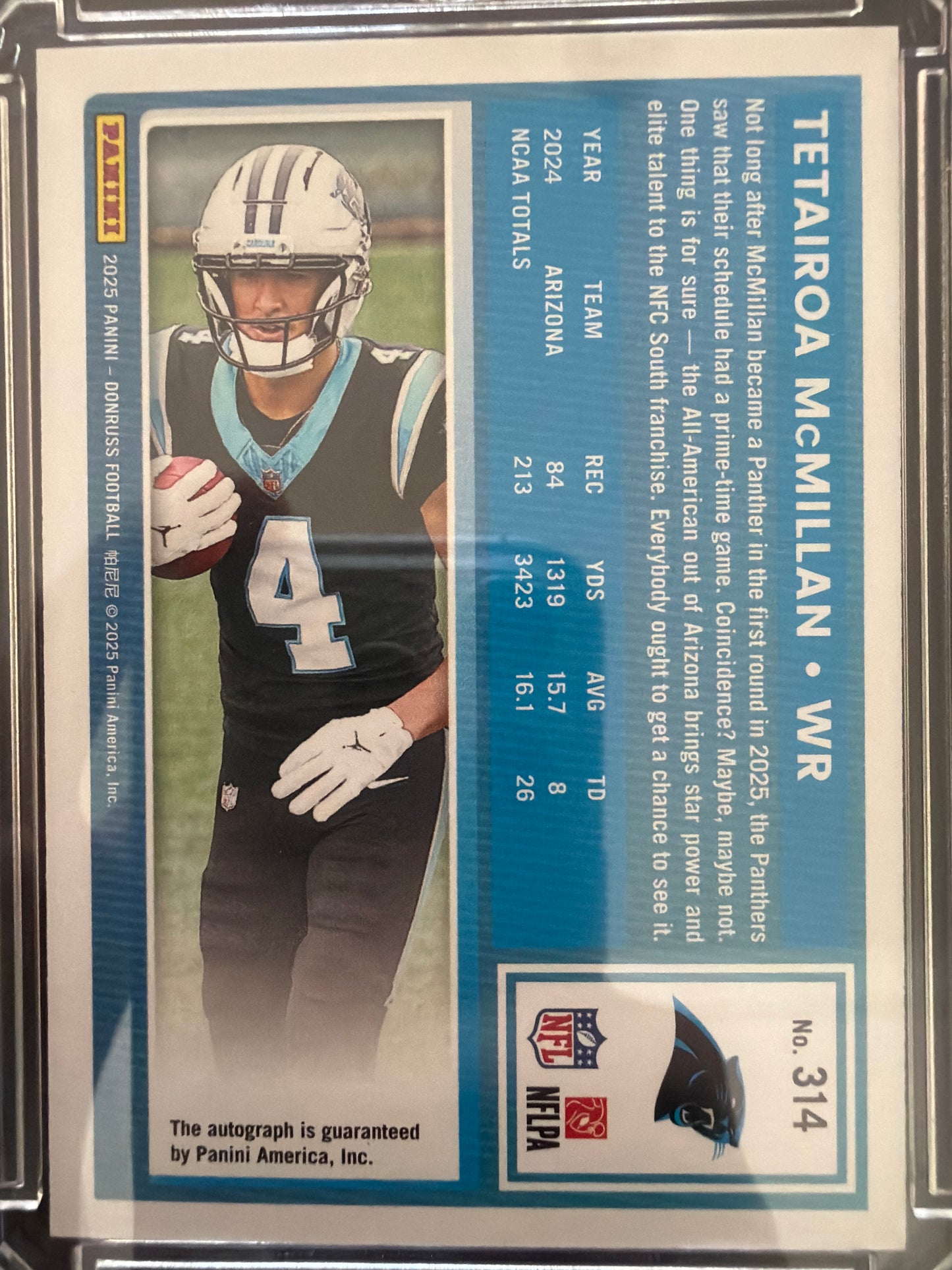 2025 Panini Donruss Football Tetairoa McMillan #314 Orange