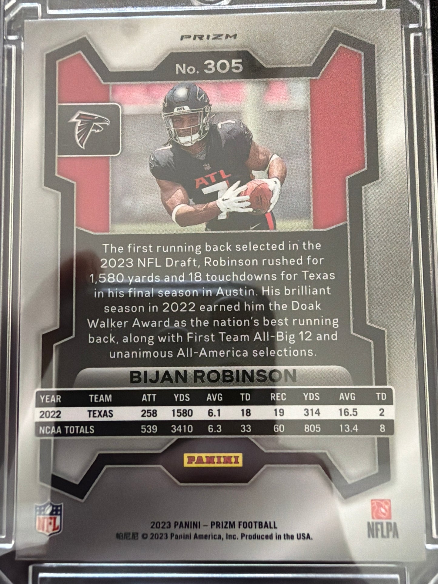 2023 Panini Prizm Bijan Robinson #305 Orange Disco RC