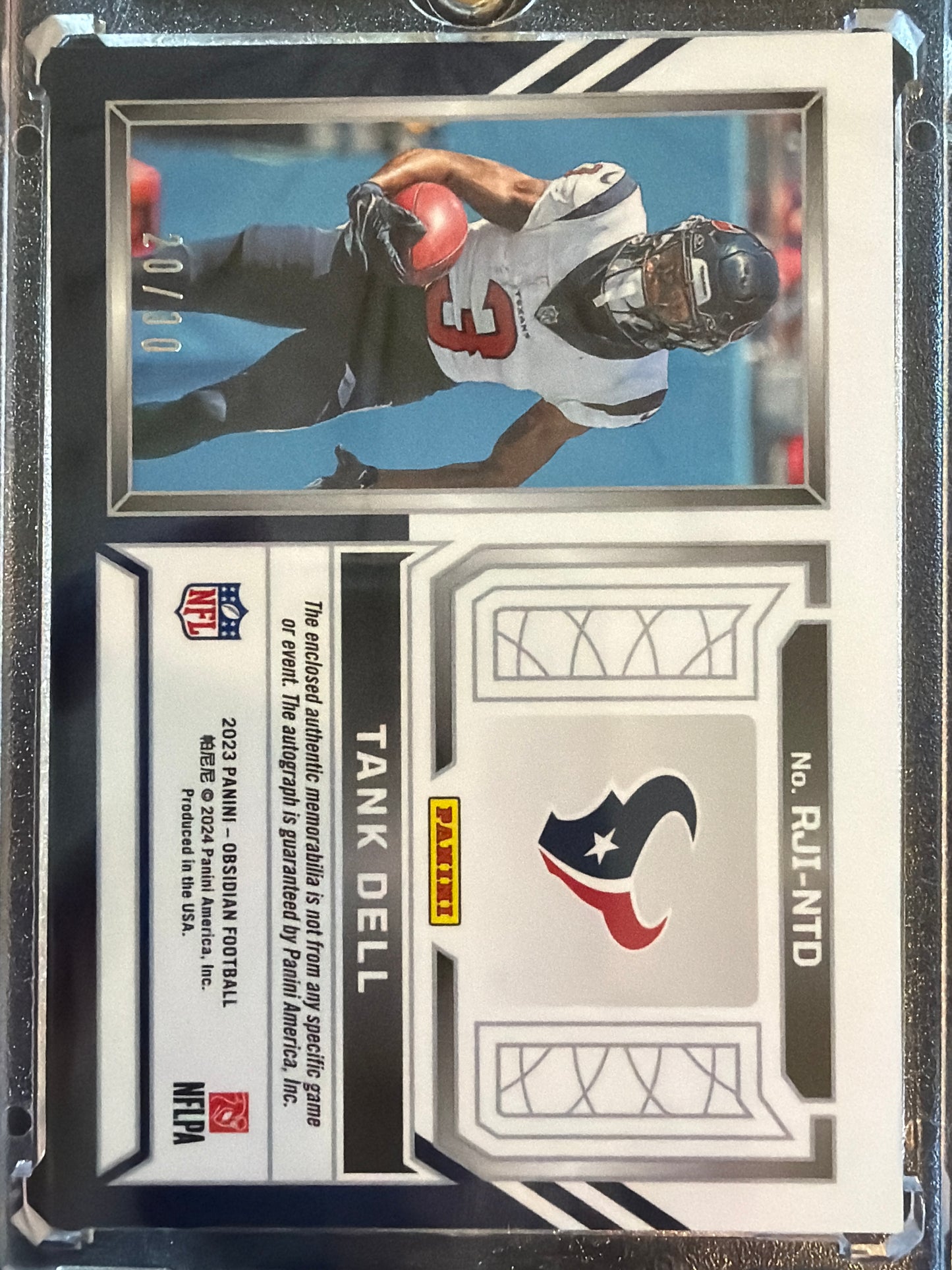 2024 Panini Obsidian Tank Dell #RJI-NTD Purple Patch RC Memorabilia