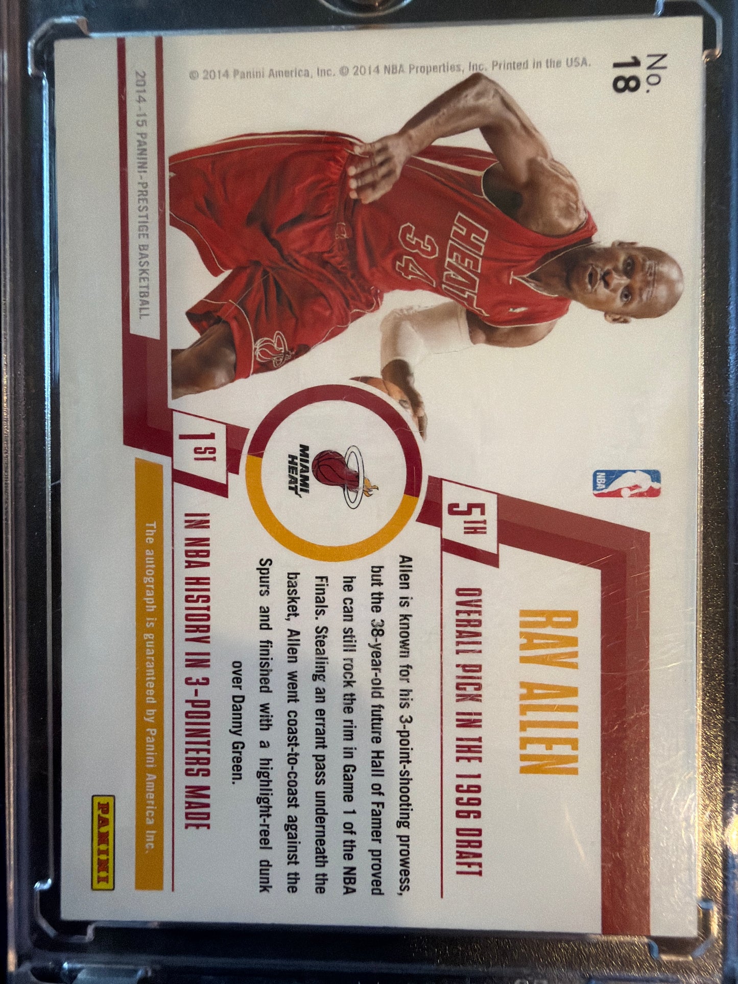 2014 Panini Prestige Bonus Shots Ray Allen #18 /10