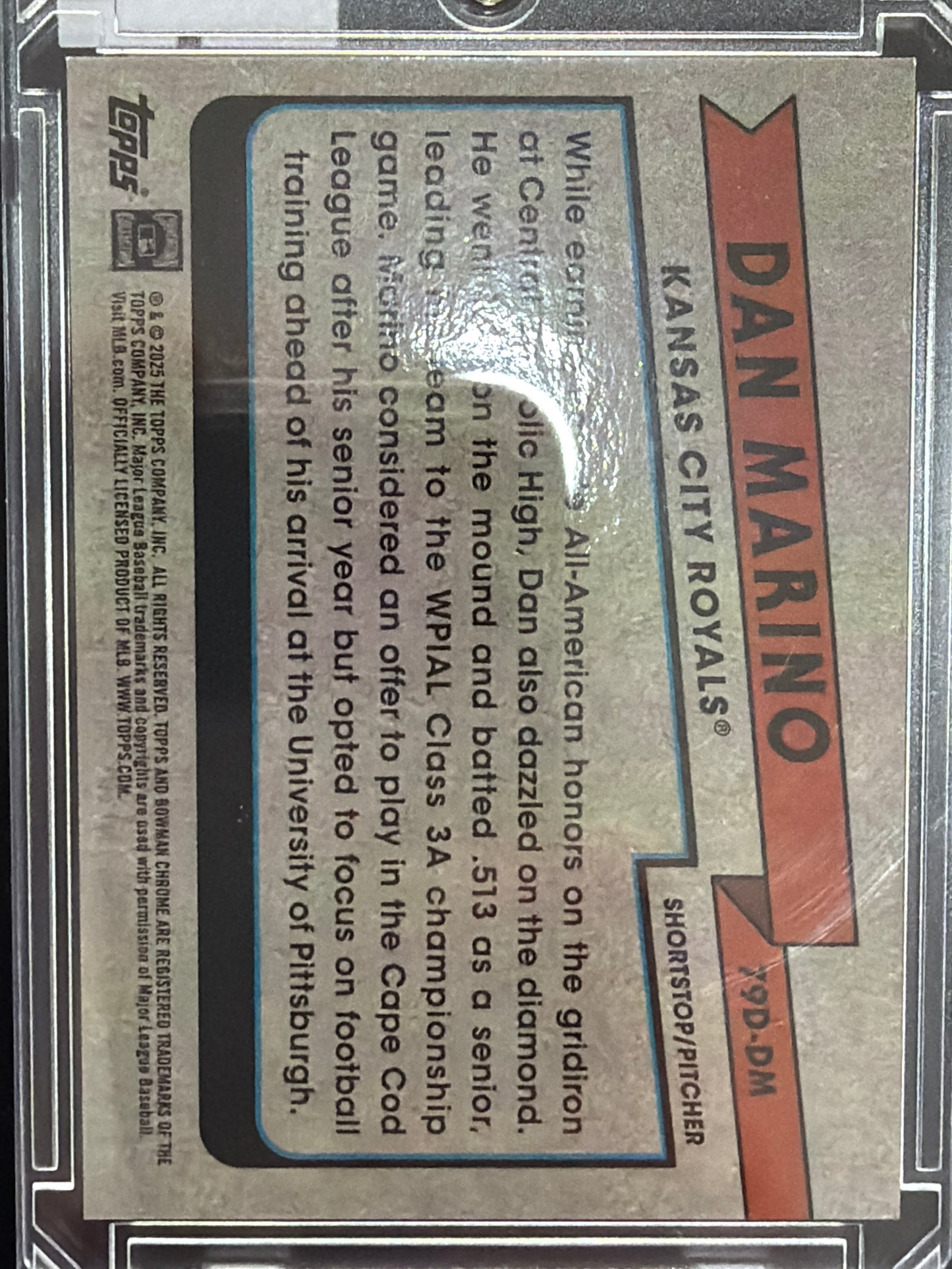 2025 Bowman Chrome Dan Marino #79D-DM Orange Refractor /25
