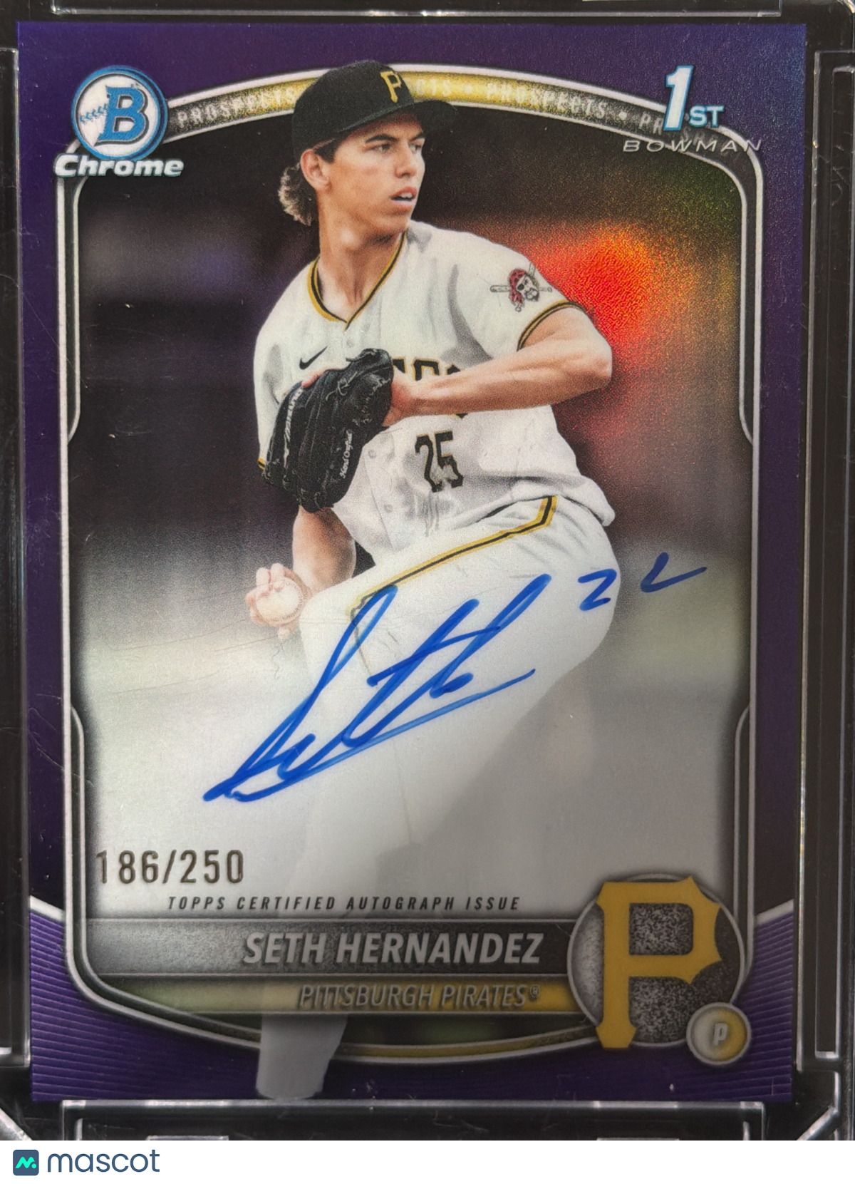 2025 Topps Bowman Chrome Seth Hernandez #CPA-SH Purple Refractor /250