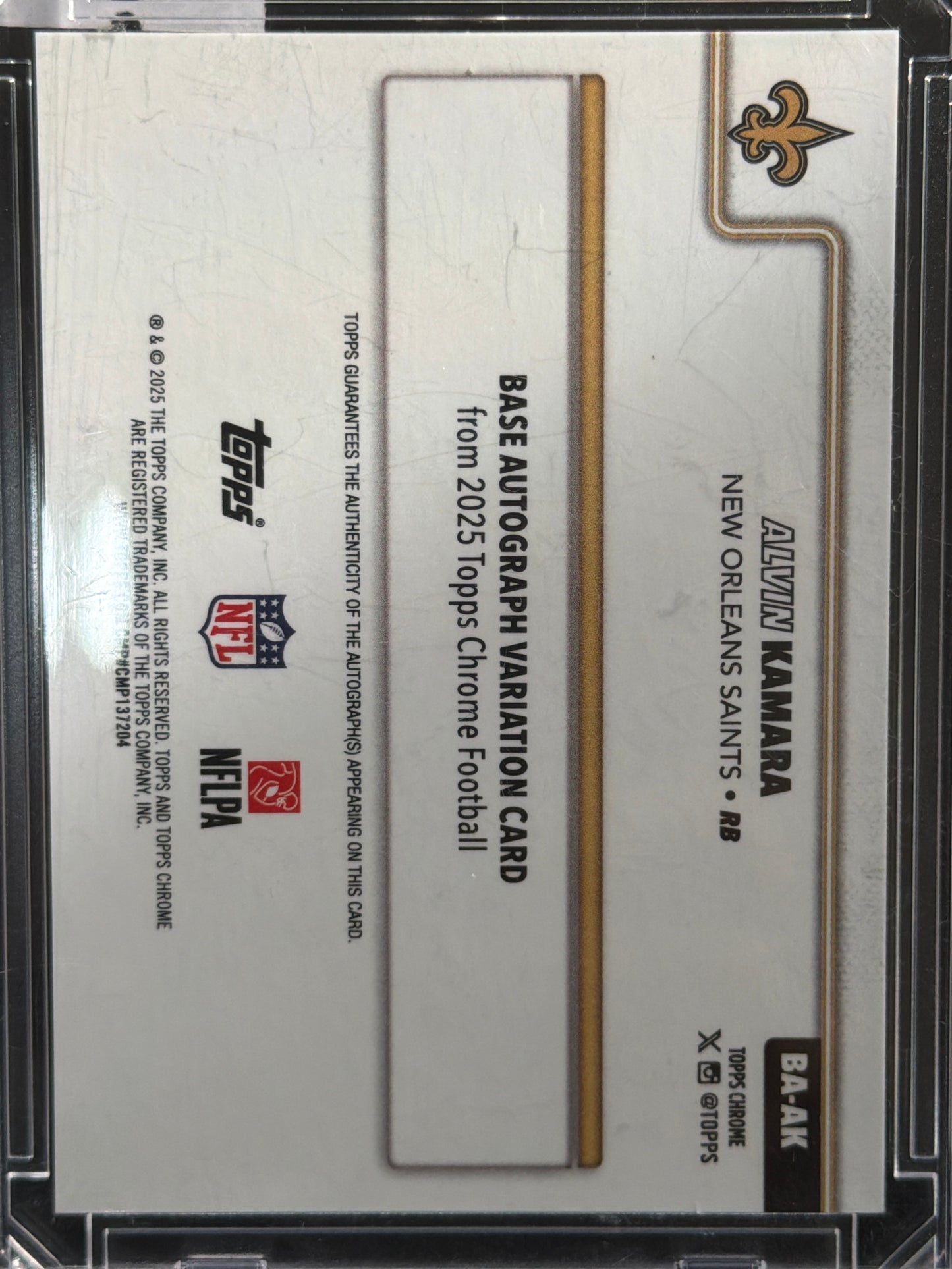 2025 Topps Chrome Alvin Kamara #BA-AK Red Pulsar Geometric Refractor /5