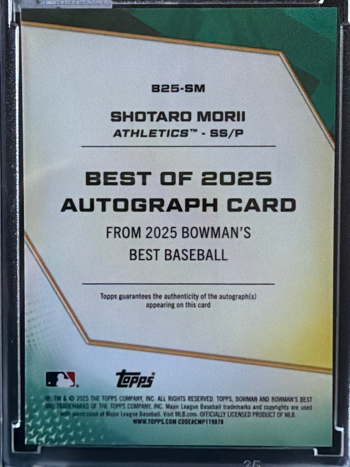 2025 Bowman's Best Baseball Shotaro Morii #B25-SM
