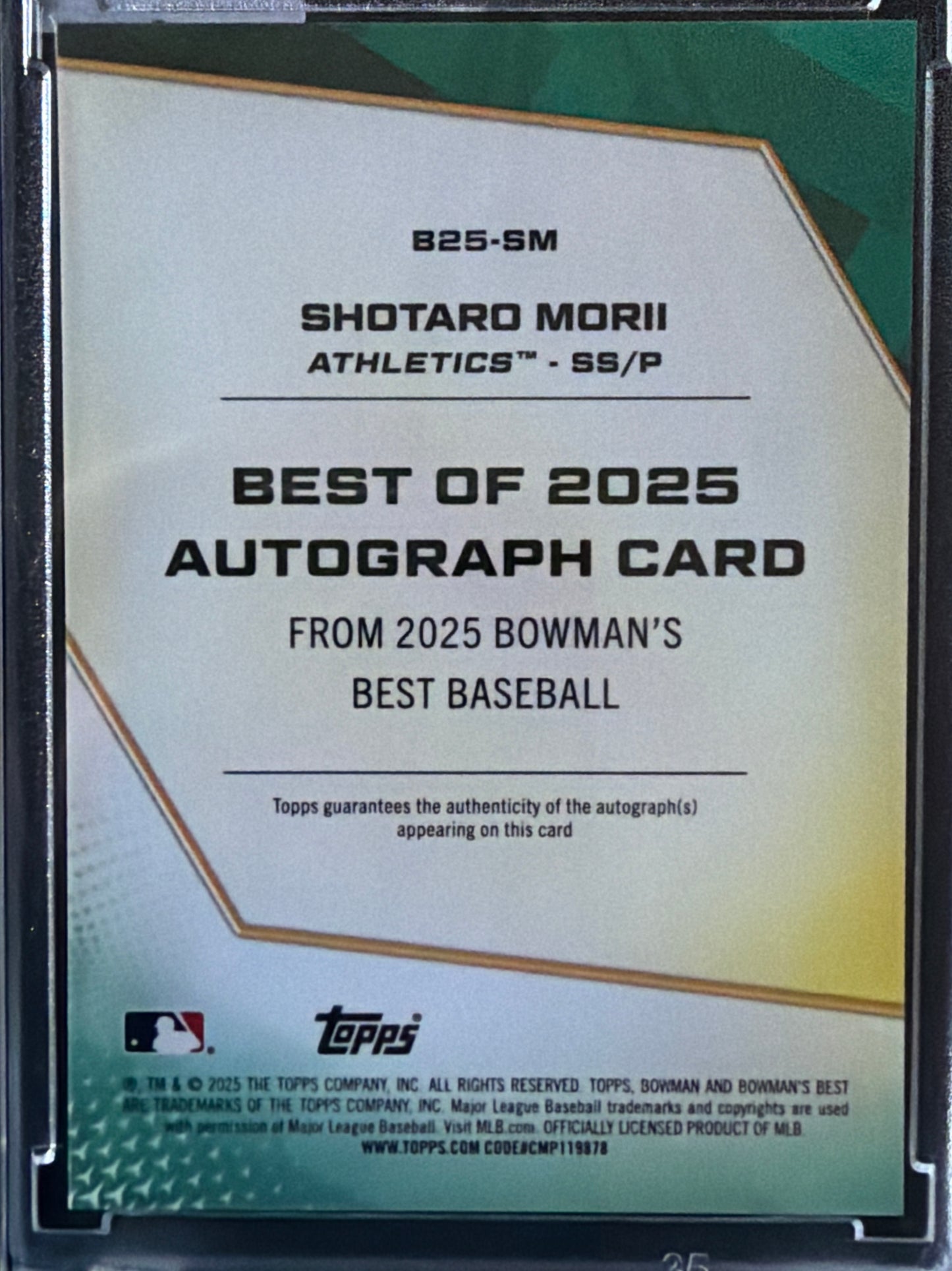 2025 Bowman's Best Baseball Shotaro Morii #B25-SM
