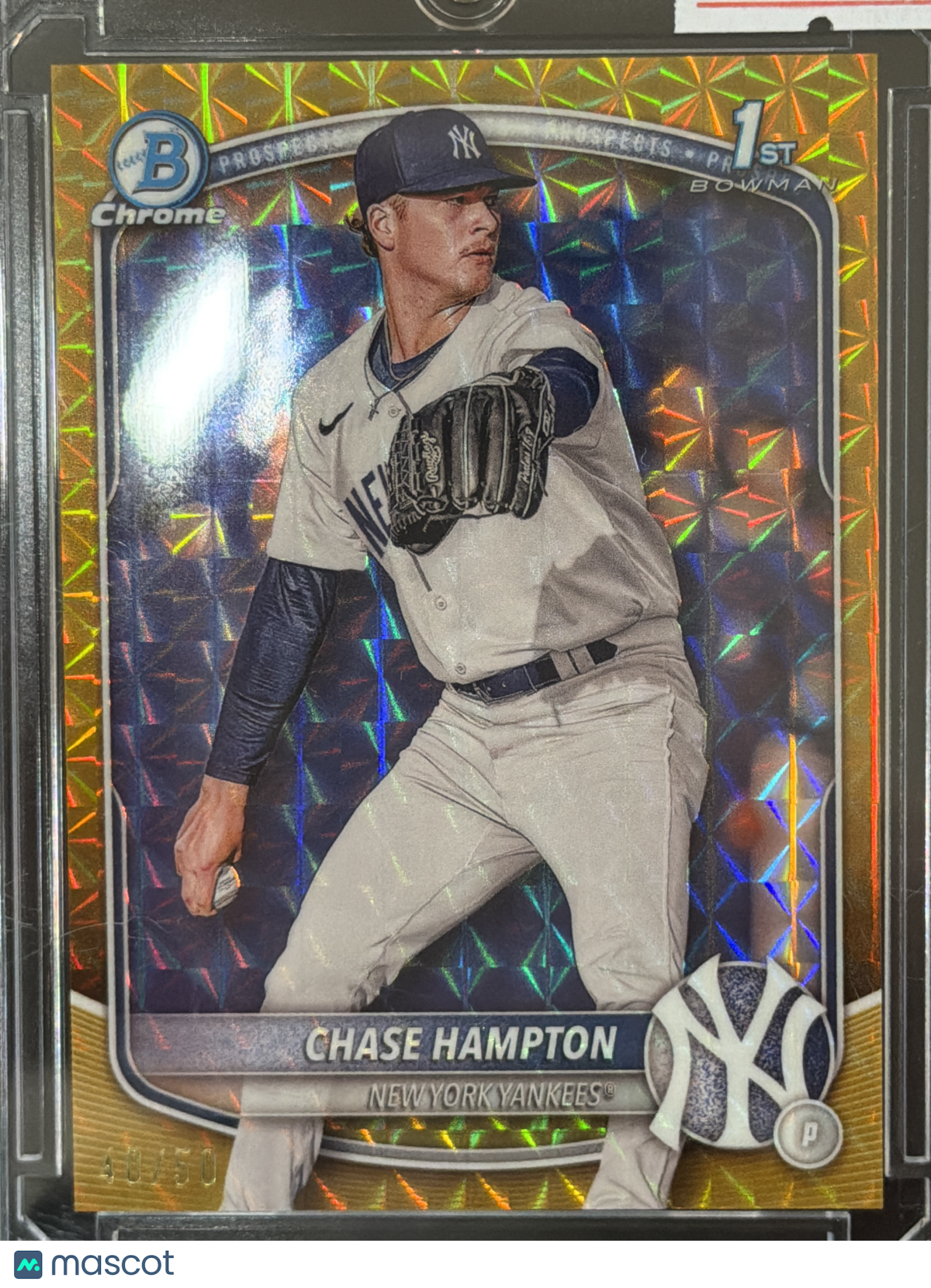 2024 Bowman Chrome Chase Hampton #BCP-57 Yellow RayWave Refractor /50