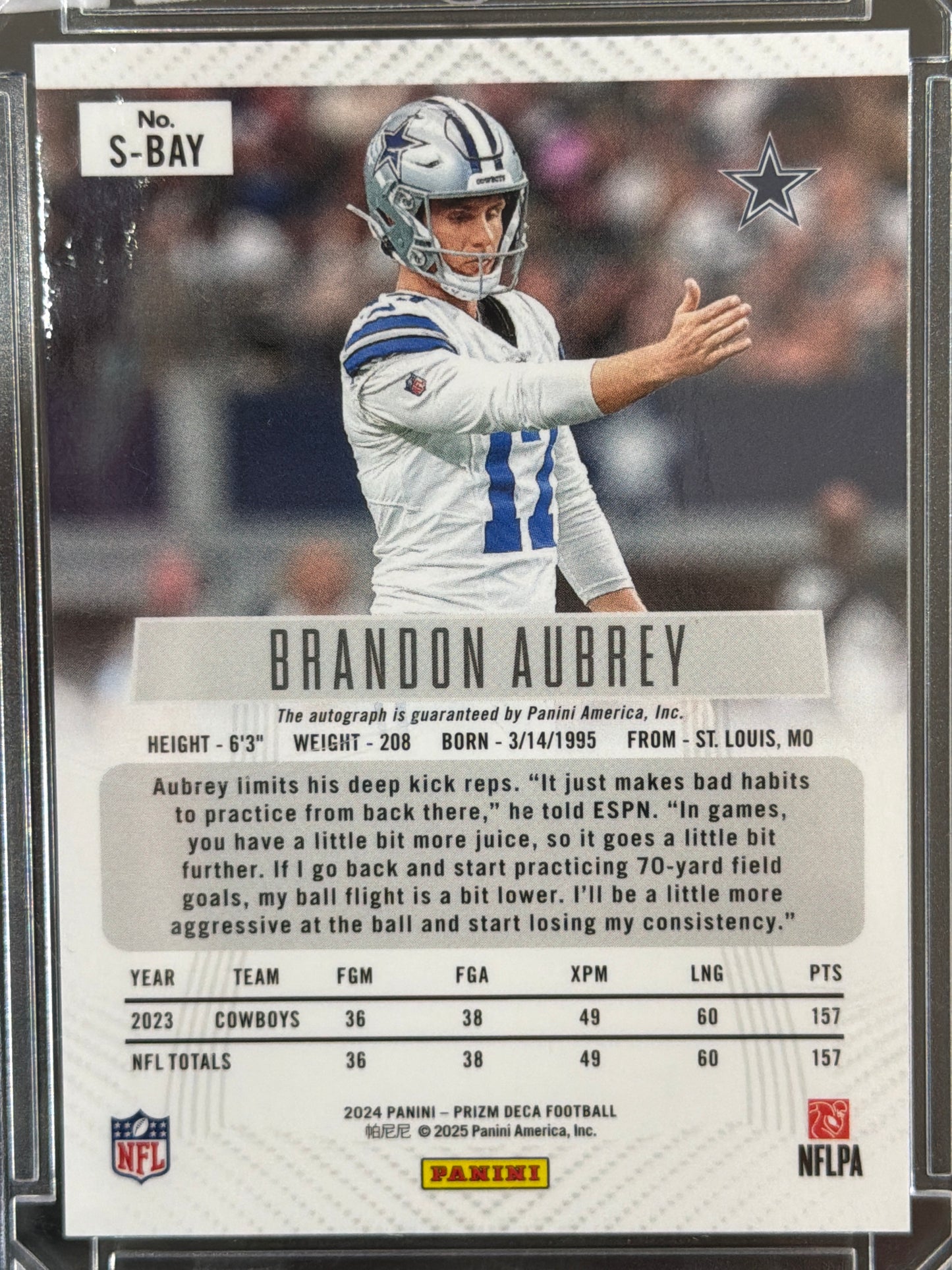 2025 Panini Prizm Deca Brandon Aubrey #S-BAY
