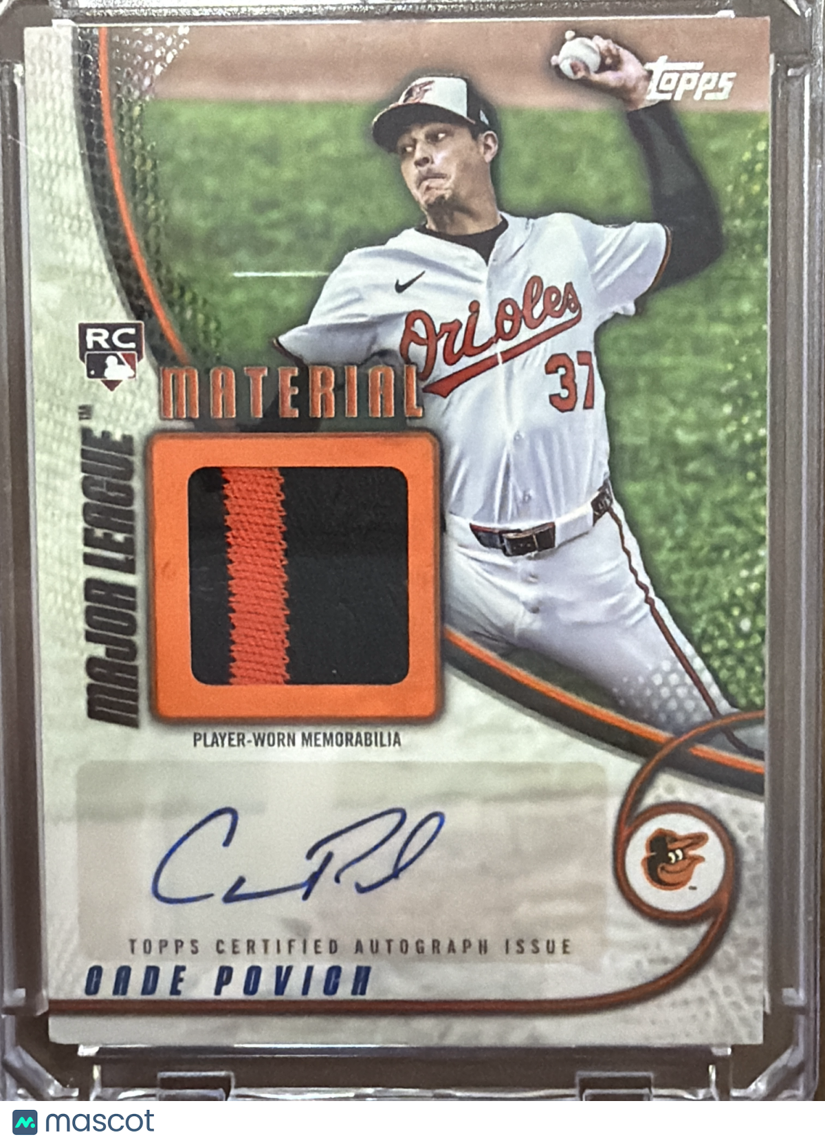 2025 Topps Major Material Cade Povich #MLMA-CP /25 Player-Worn Memorabilia RC