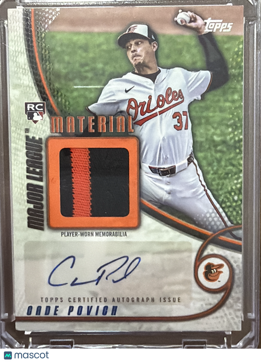2025 Topps Major Material Cade Povich #MLMA-CP /25 Player-Worn Memorabilia RC
