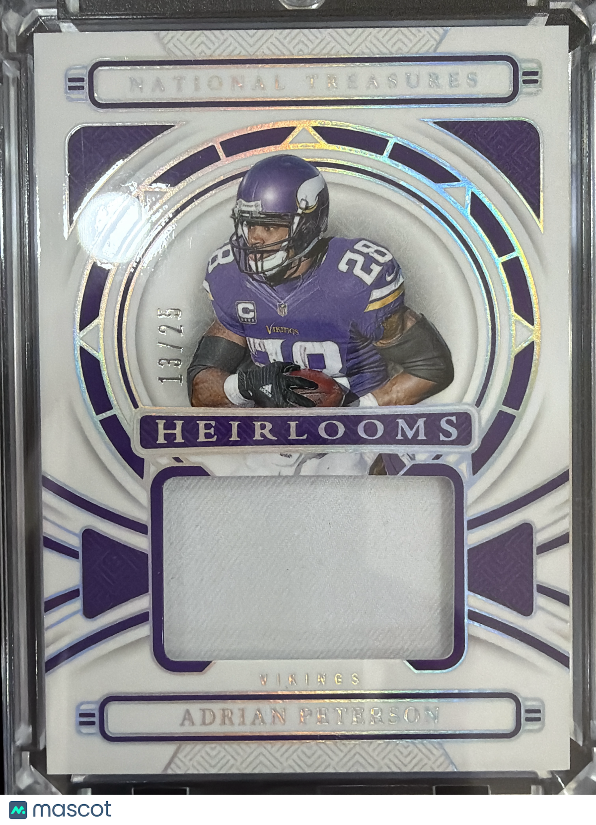2025 Panini National Treasures Heirlooms Adrian Peterson #H-APN /25 Memorabilia