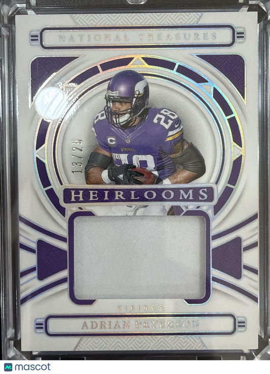 2025 Panini National Treasures Heirlooms Adrian Peterson #H-APN /25 Memorabilia