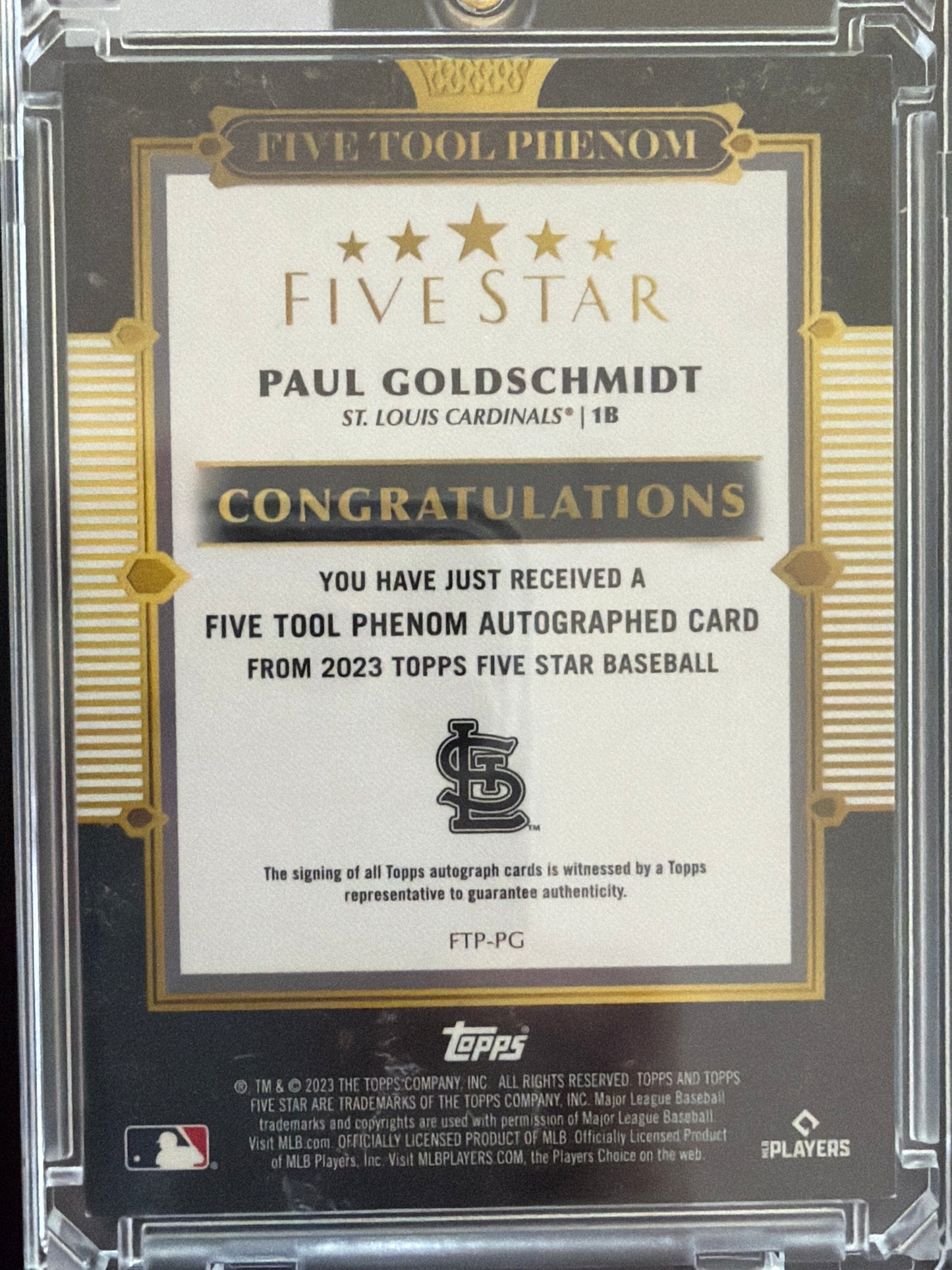 2023 Topps Five Star Five Tool Phenom Paul Goldschmidt #FTP-PG /25