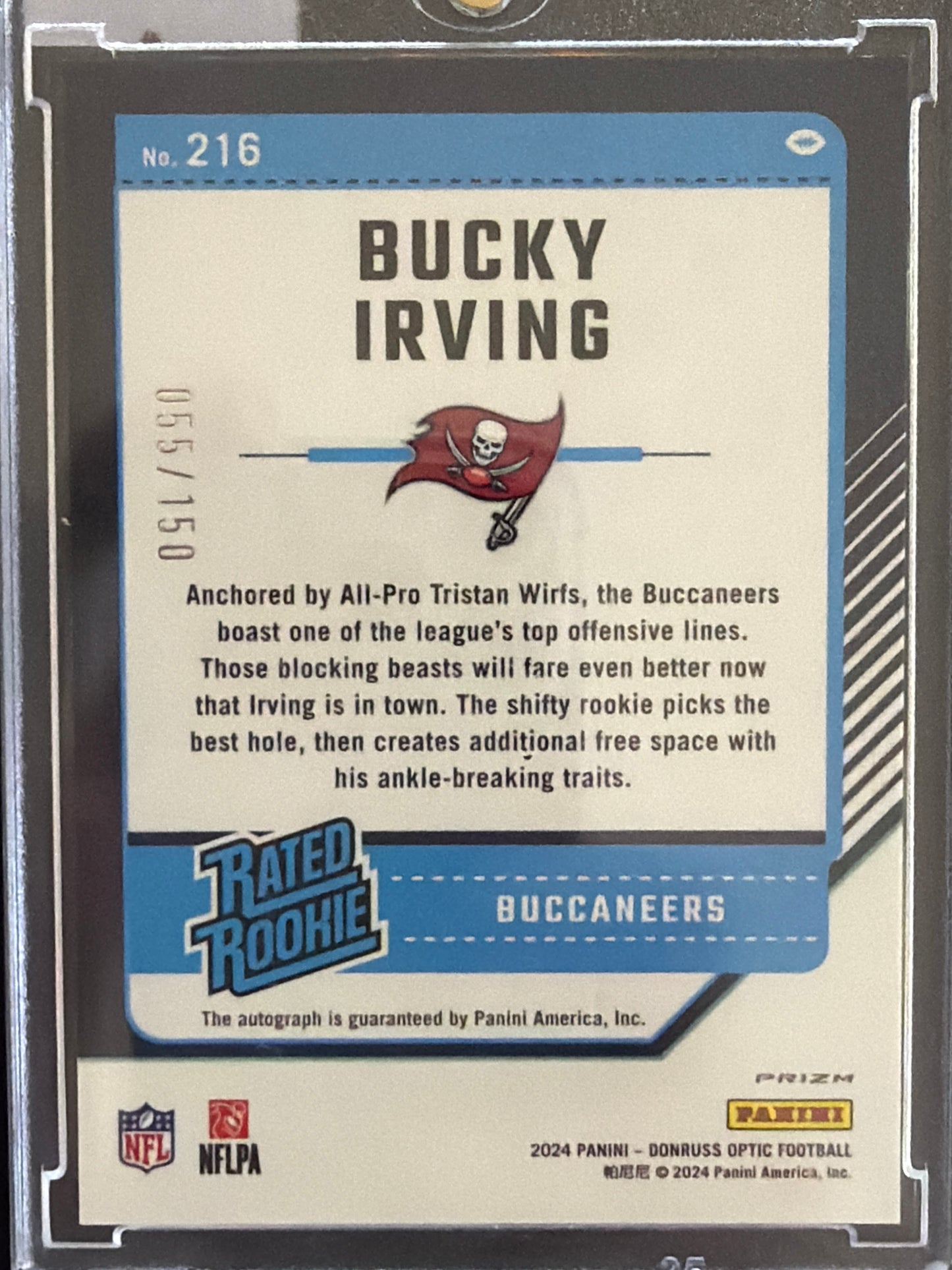 2024 Panini Donruss Optic Prizm Bucky Irving #216 /150