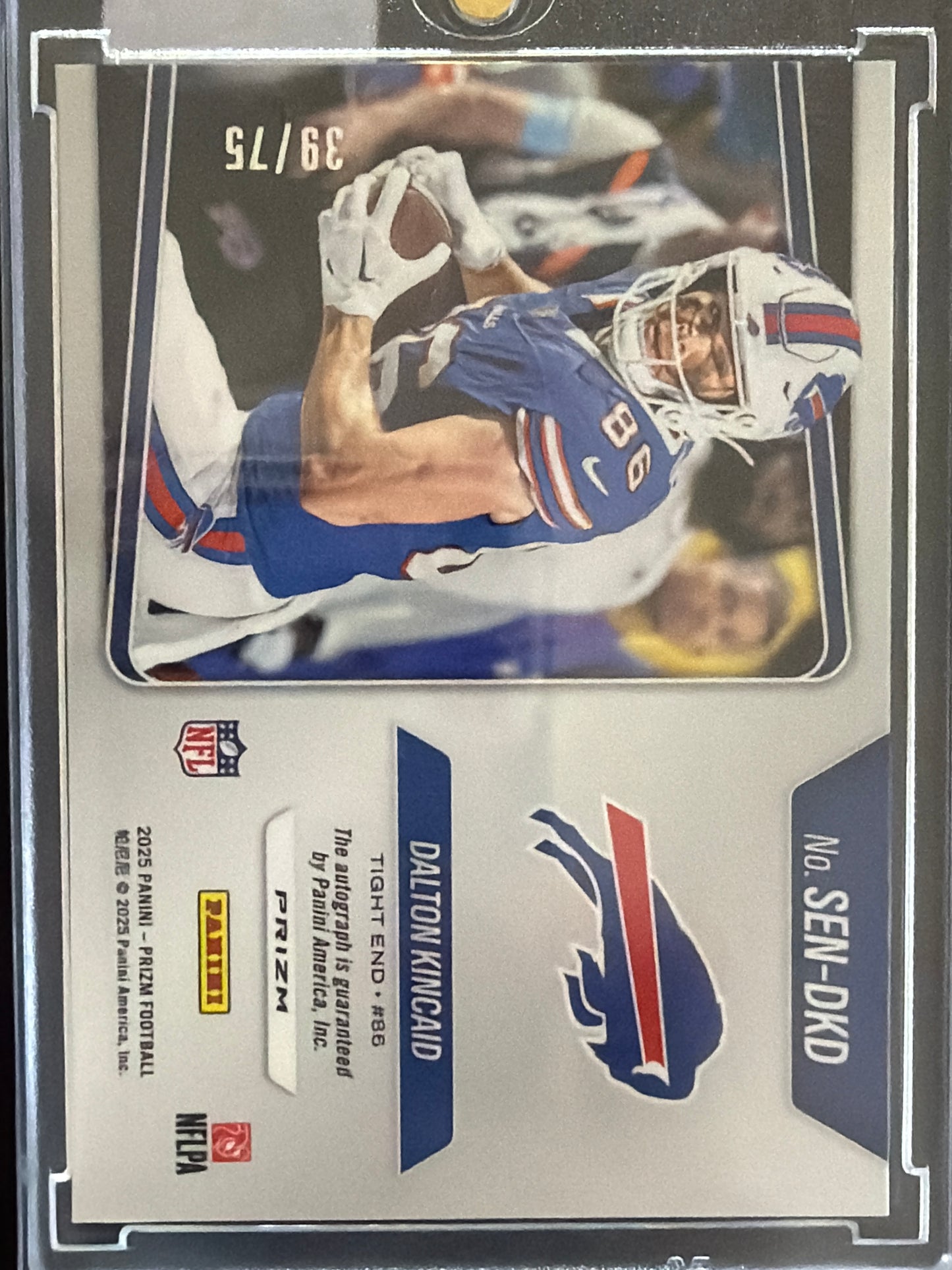 2025 Panini Prizm Dalton Kincaid #SEN-DKD Green /75 Sensational Signatures