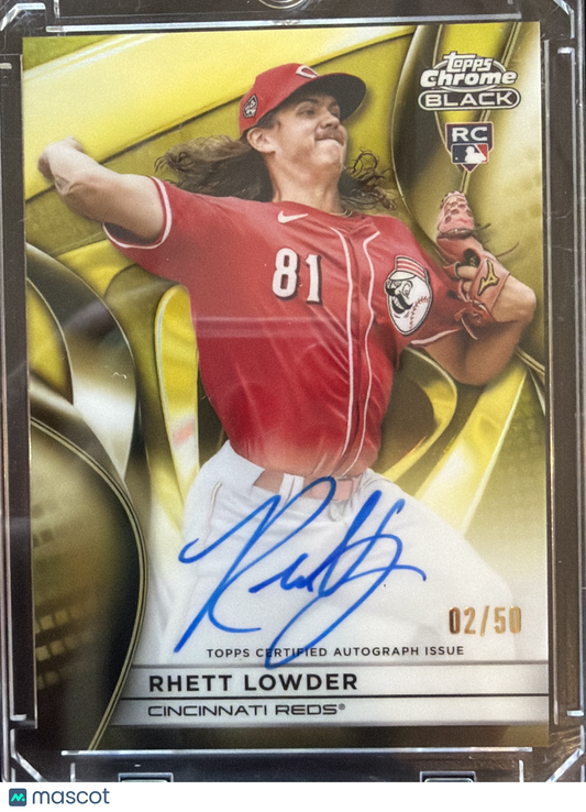 2025 Topps Chrome Black Rhett Lowder #CBA-RL Gold /50 RC