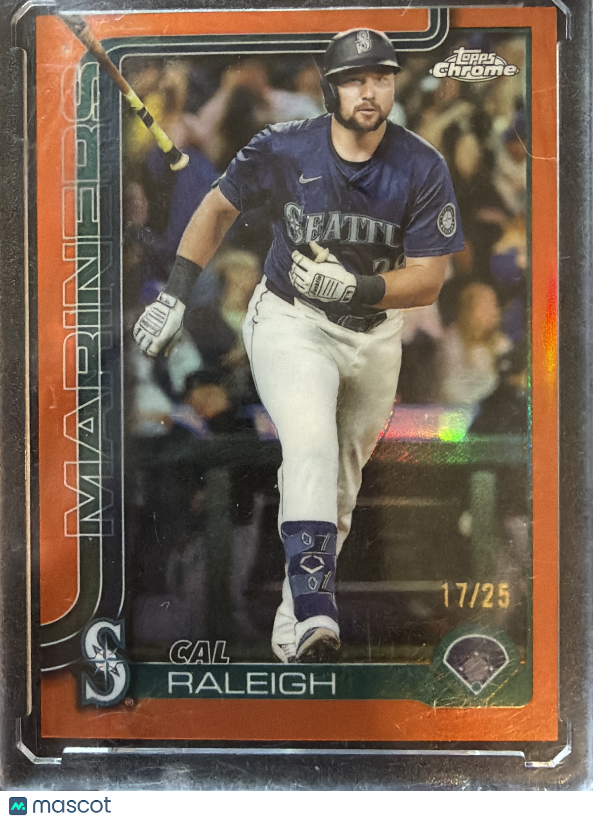 2024 Topps Chrome Update Series Cal Raleigh #USC45 Orange Refractor /25