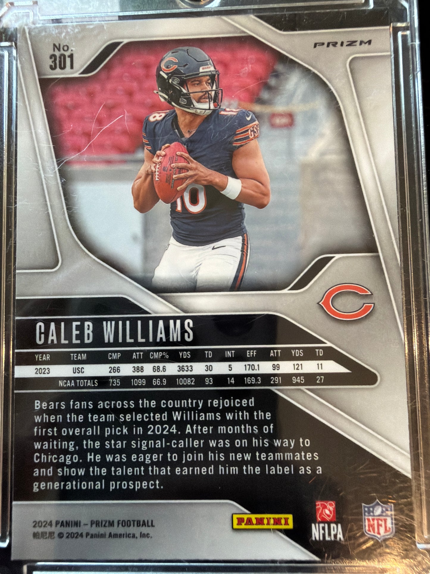 2024 Panini Prizm Caleb Williams #301 Silver RC
