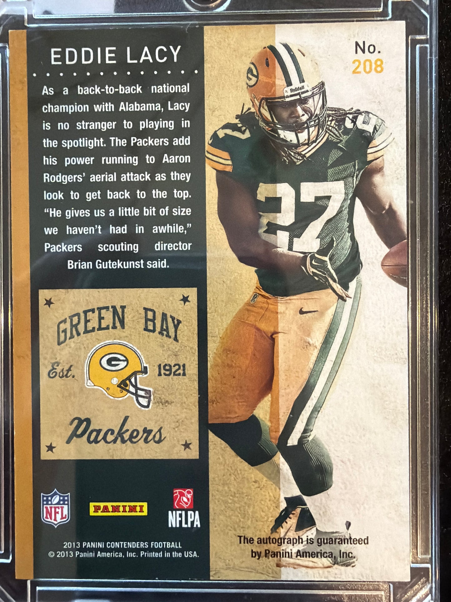 2013 Panini Contenders Eddie Lacy #208 RC