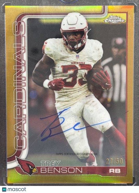 2025 Topps Chrome Trey Benson #BA-TRB Gold Refractor /50