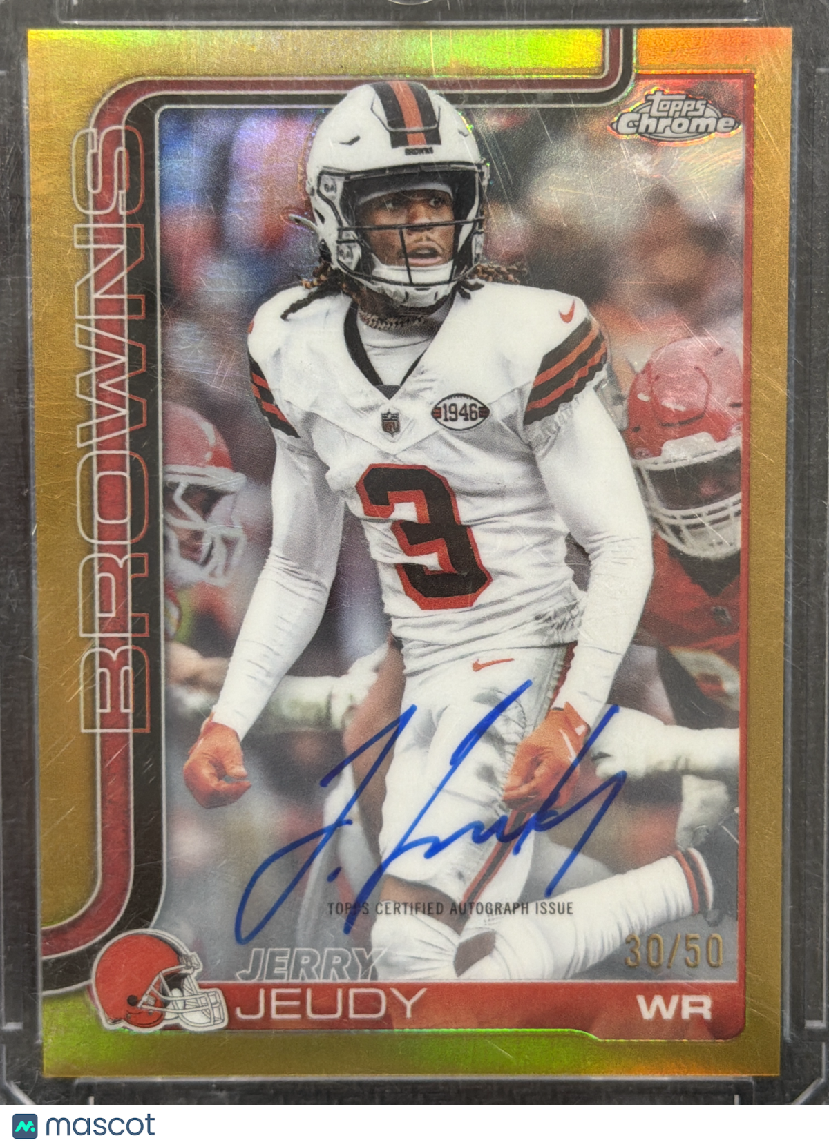 2025 Topps Chrome Jerry Jeudy #BA-JJE Gold Refractor /50