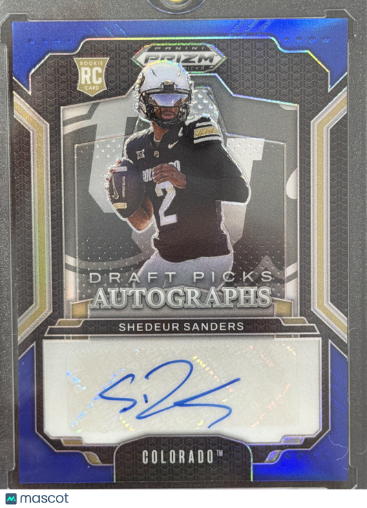 2025 Panini Prizm Draft Picks Shedeur Sanders #DPA-SSS Blue /75 RC