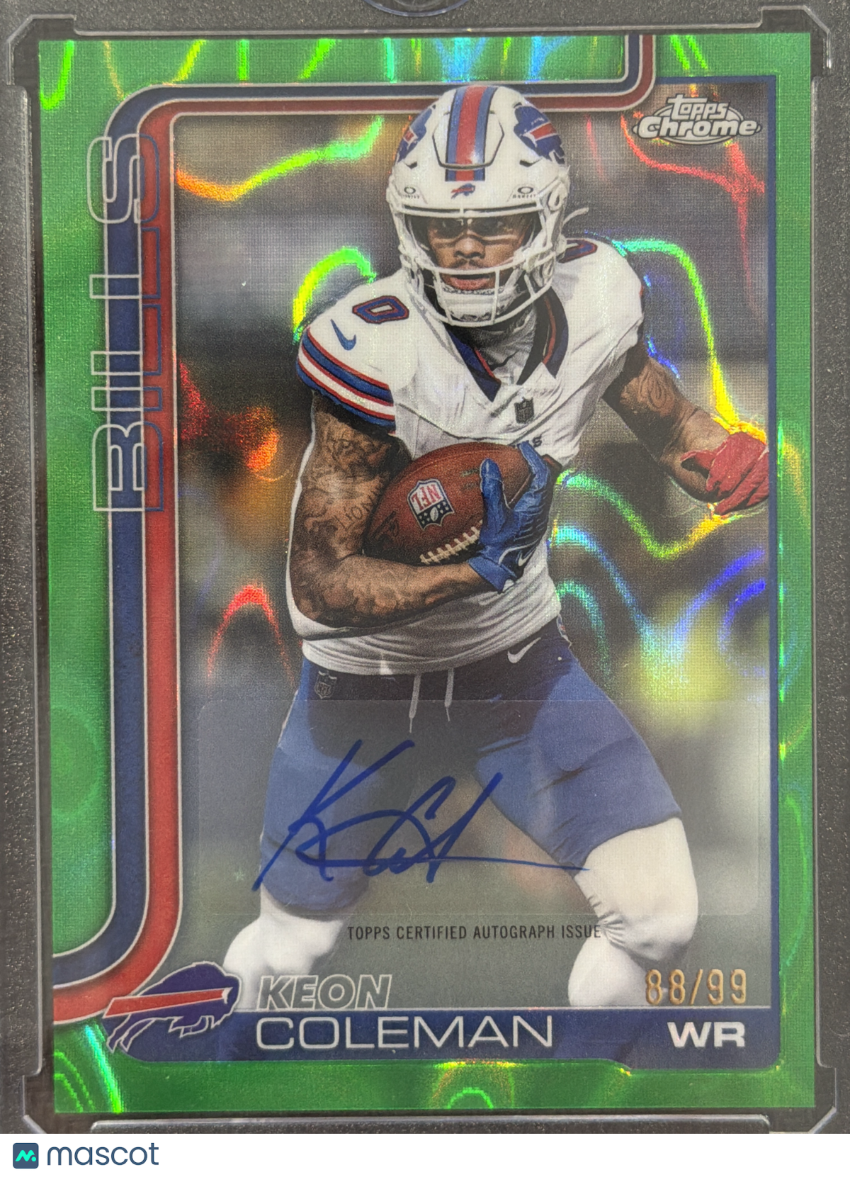 2025 Topps Chrome Keon Coleman #BA-KC Green Refractor /99