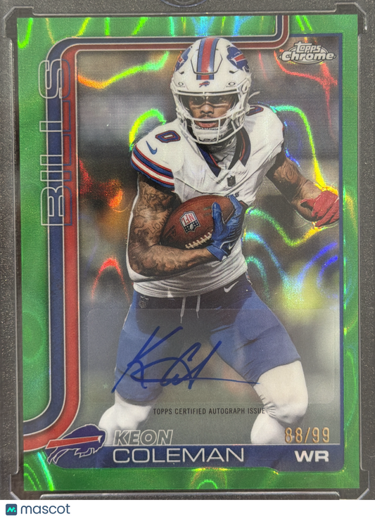2025 Topps Chrome Keon Coleman #BA-KC Green Refractor /99